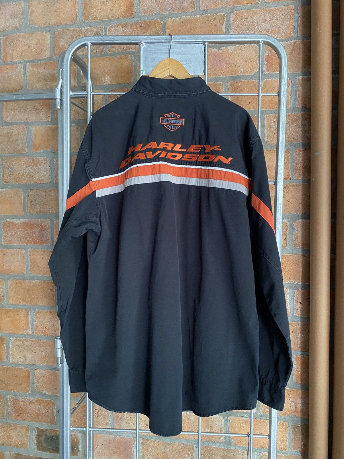 Harley Davidson Harley Davidson Black & Orange Racing Shirt Size US XL / EU 56 / 4 - 2 Thumbnail
