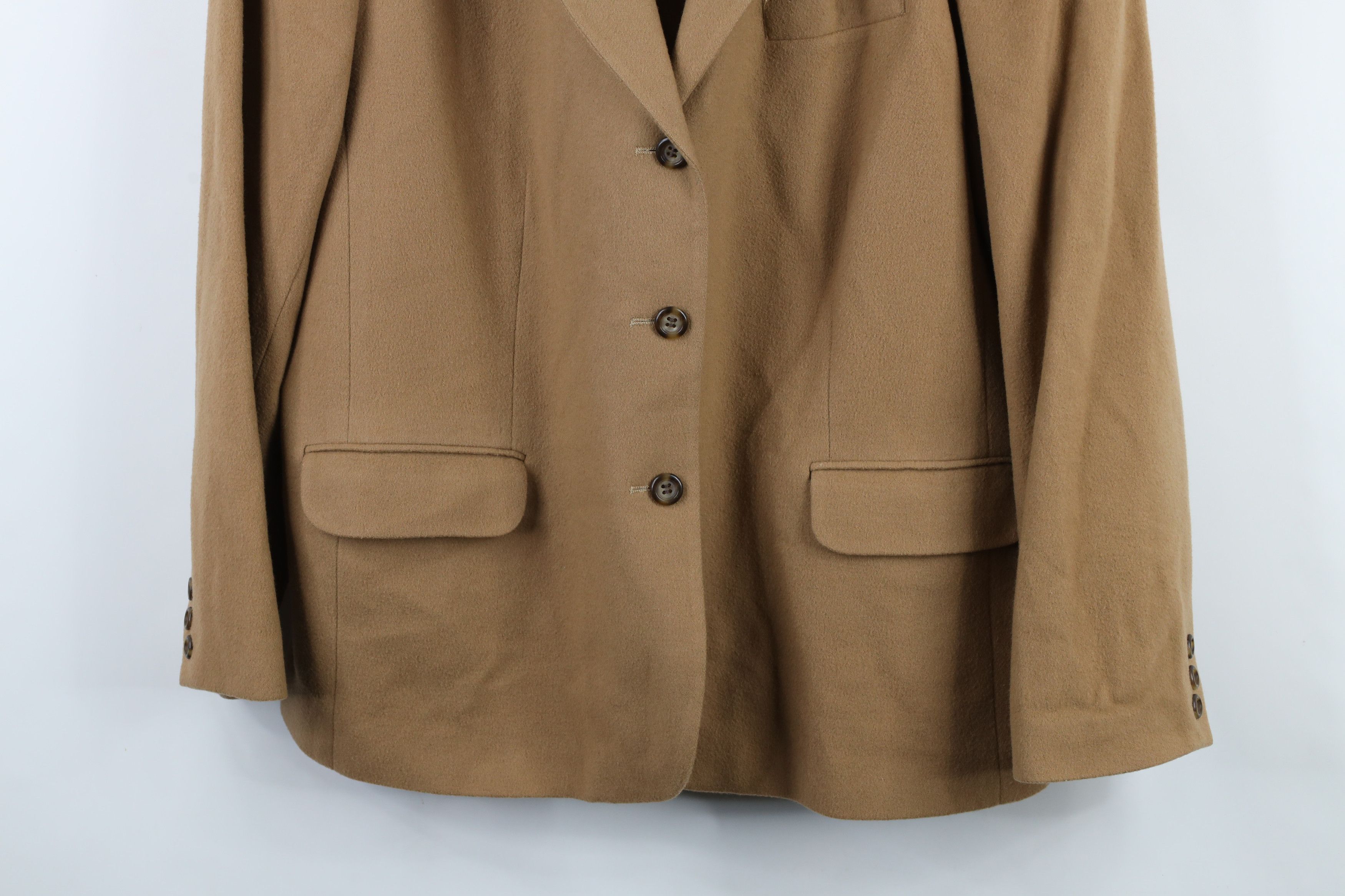 L.L. Bean × Vintage Vintage 90s LL Bean 3 Button Blazer Jacket Beige Tan Size 3XL / US 20-22 - 3 Thumbnail