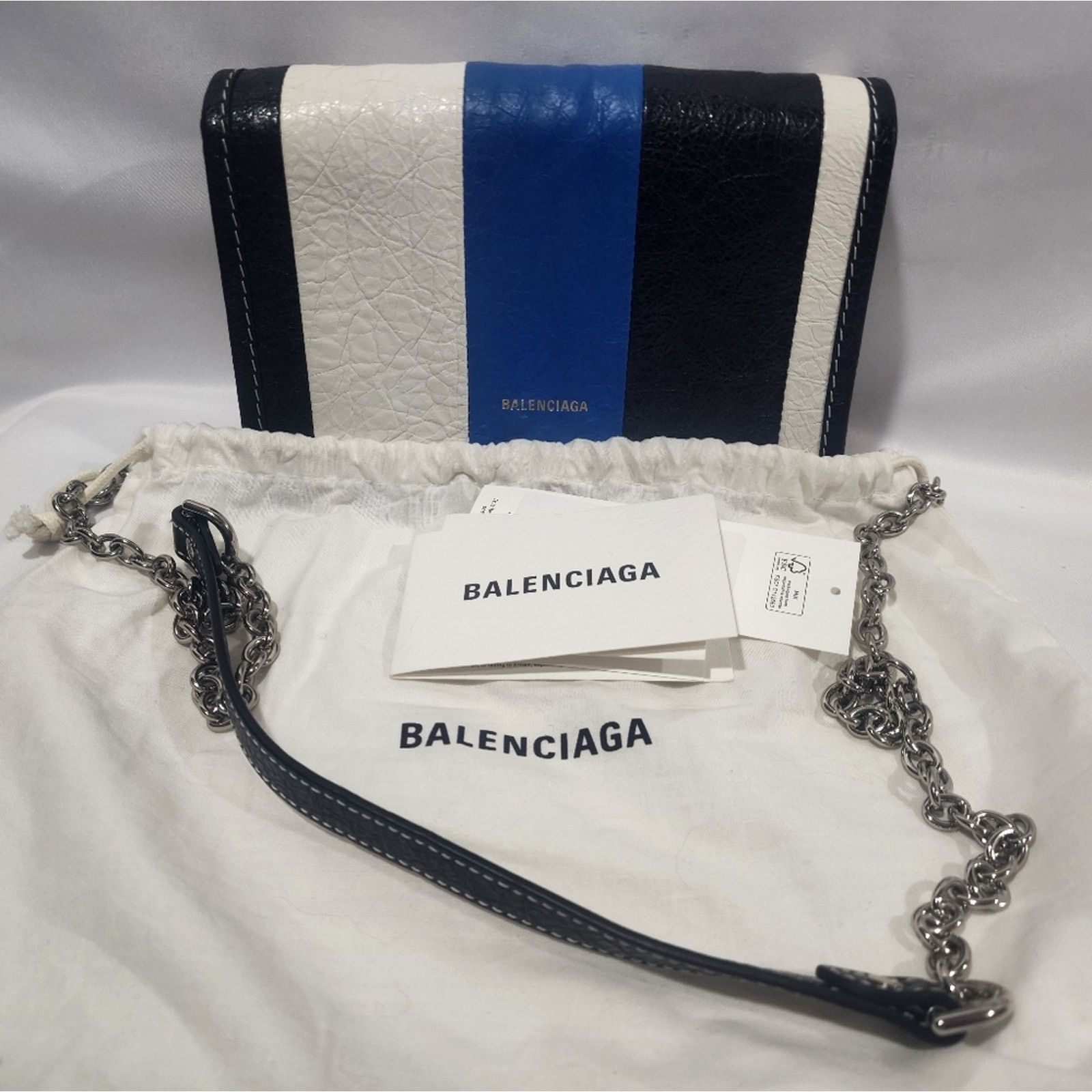 Balenciaga Balenciaga Lambskin Bazar Crossbody Stripe Wallet on Chain Size ONE SIZE - 8 Thumbnail