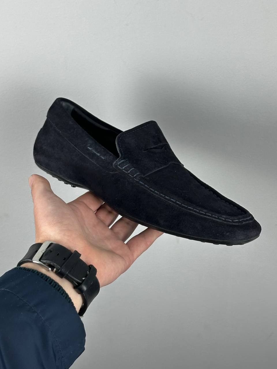 Tod's Tods Luxury Navy Suede Iconic Moccasin Loafers Size US 7 / EU 40 - 2 Thumbnail