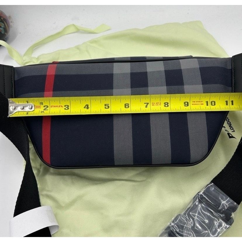 Burberry Women's Burberry Sonny check Belt bag adjustable navy blue Size ONE SIZE - 9 Thumbnail