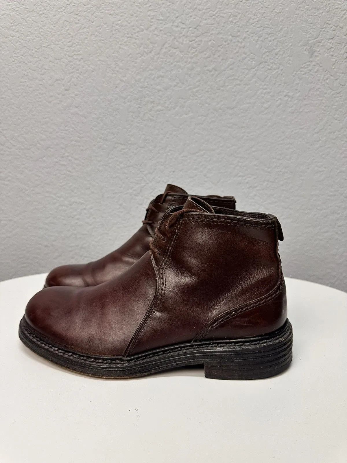 Vintage Versace Brown Leather Boots Rick Owen’s Western Y2K