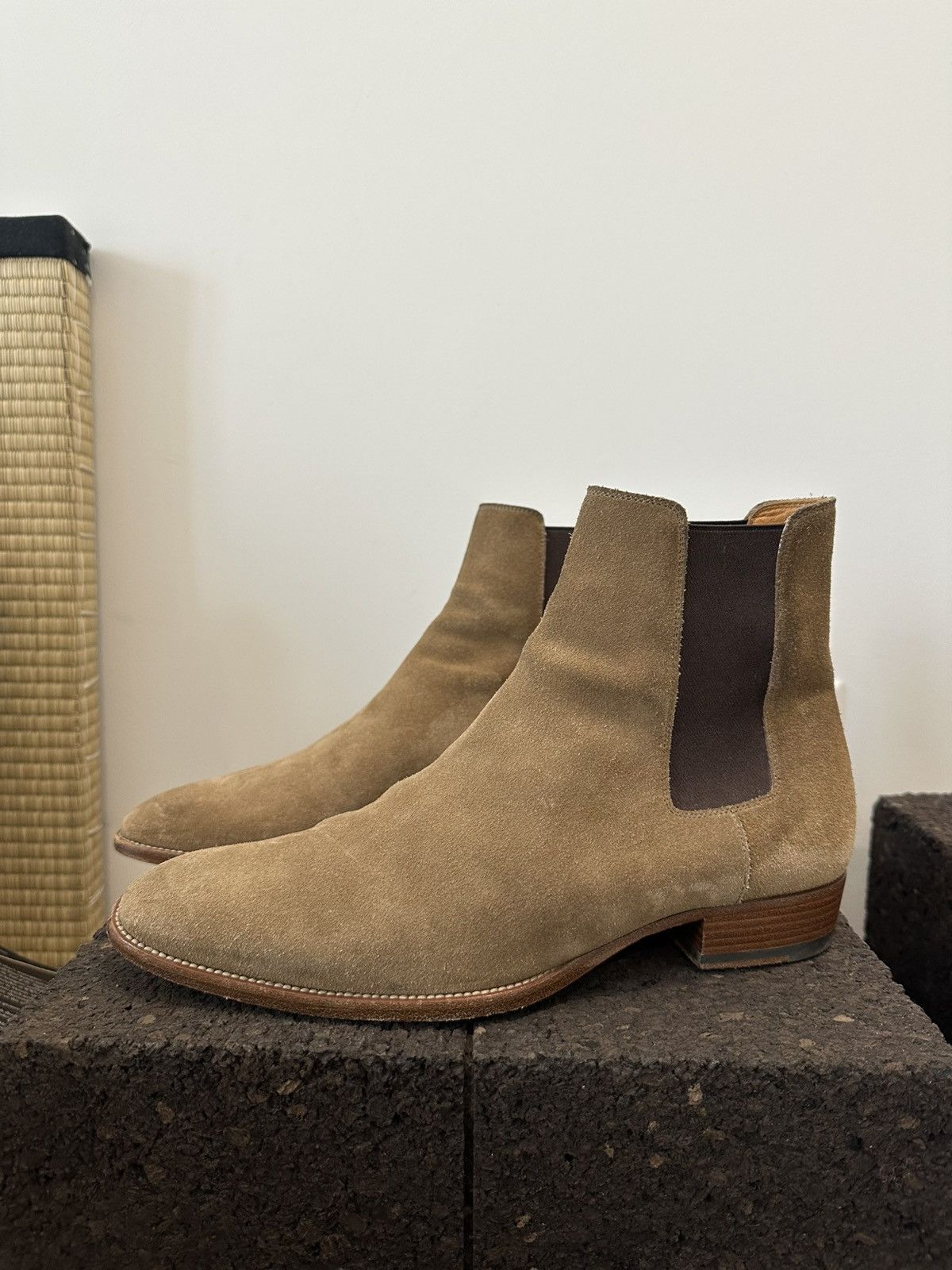 Saint Laurent Paris Tan Suede Chelseas Size US 8 / EU 41 - 1 Thumbnail