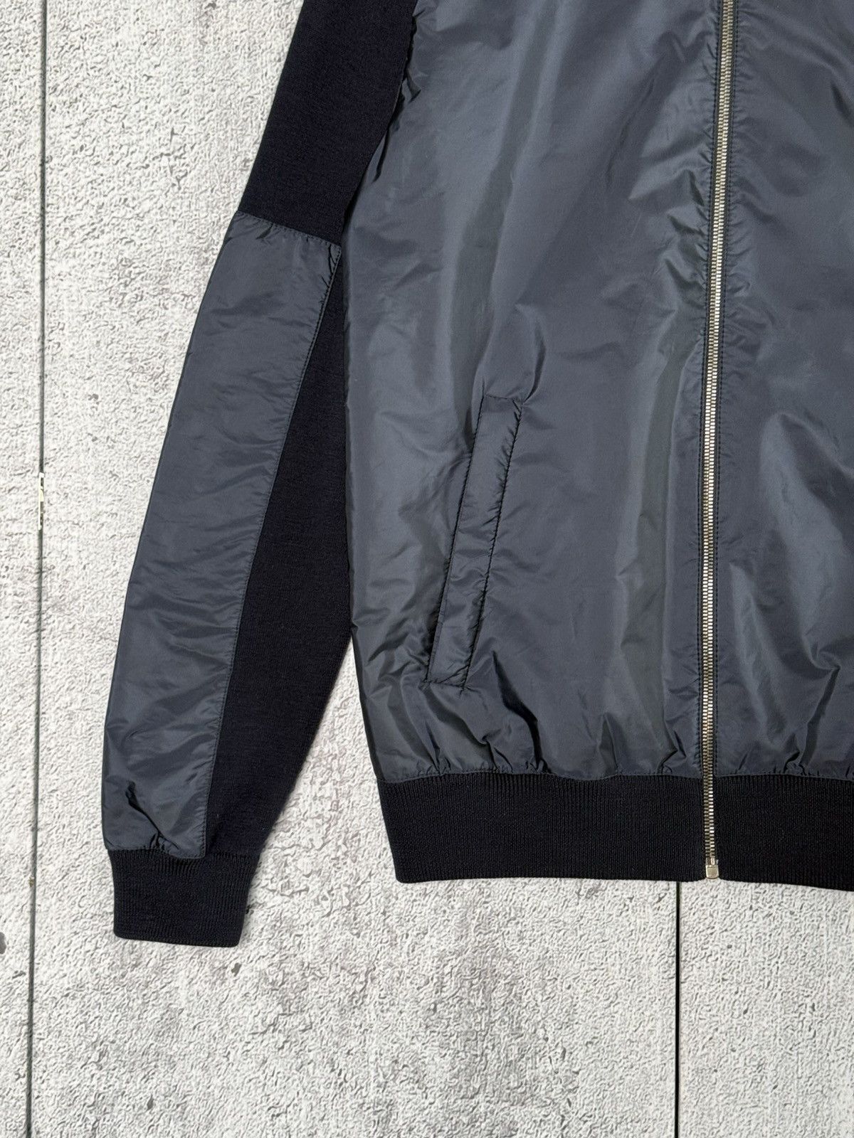 Prada Prada Navy Wool & Nylon Bomber Jacket Knitted Zip Sweater Size US L / EU 52-54 / 3 - 6 Thumbnail