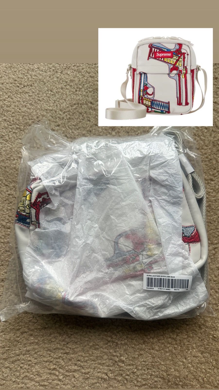 Supreme Guns Embroidered Shoulder Bag 白 Buy Supreme Guns