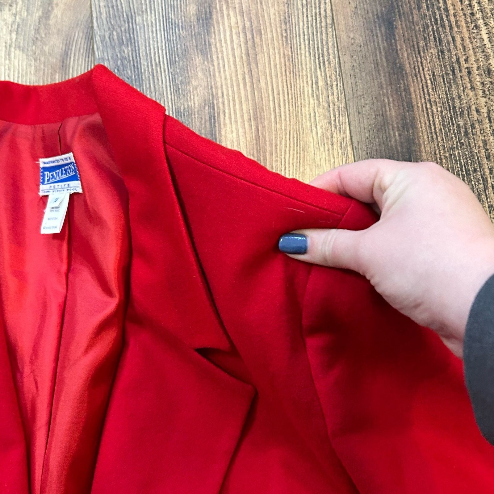 Pendleton × Vintage Vintage Pendleton Wool Blazer Red USA Made 16 Petite Size XXL / US 16-18 / IT 52-54 - 9 Thumbnail