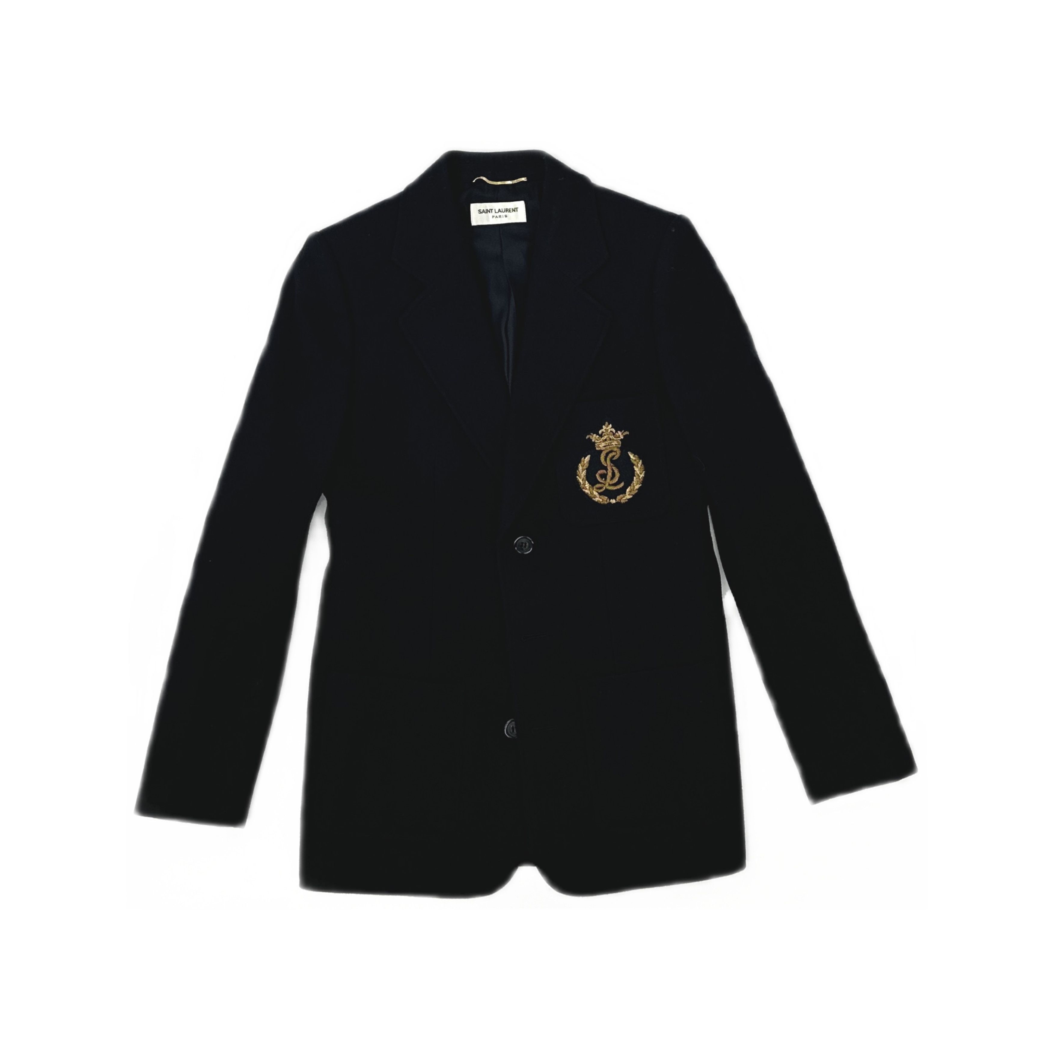 Saint Laurent Paris Saint Laurent Crest Logo Wool Blazer Size 34 Size XS / US 0-2 / IT 36-38 - 1 Thumbnail
