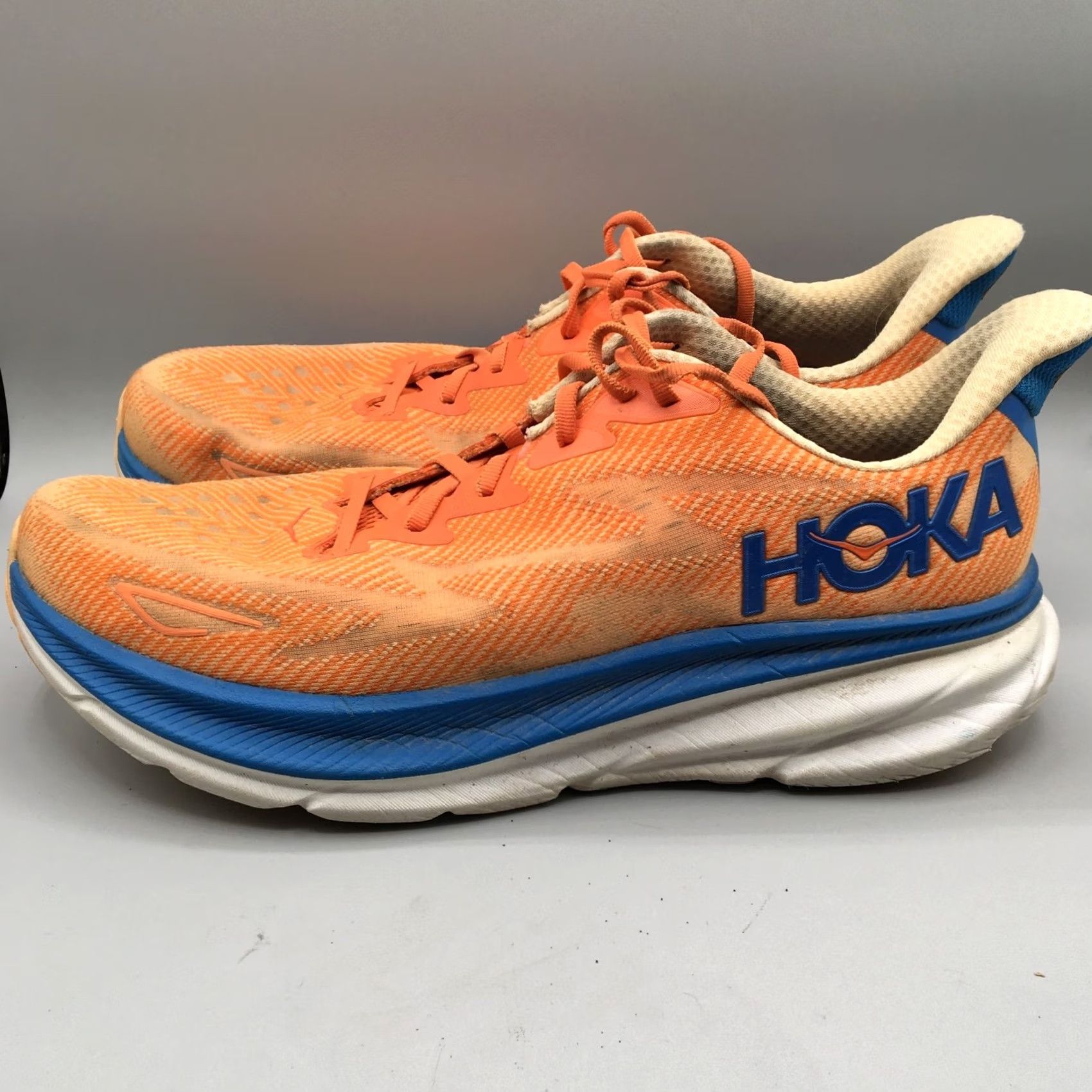 Vintage Hoka One One Clifton 9 Mens 12 Orange Comfort Run Walk Shoes Sneaker Athletic Casual Summer Fall Spring D Mens Size US 12 / EU 45 - 5 Thumbnail