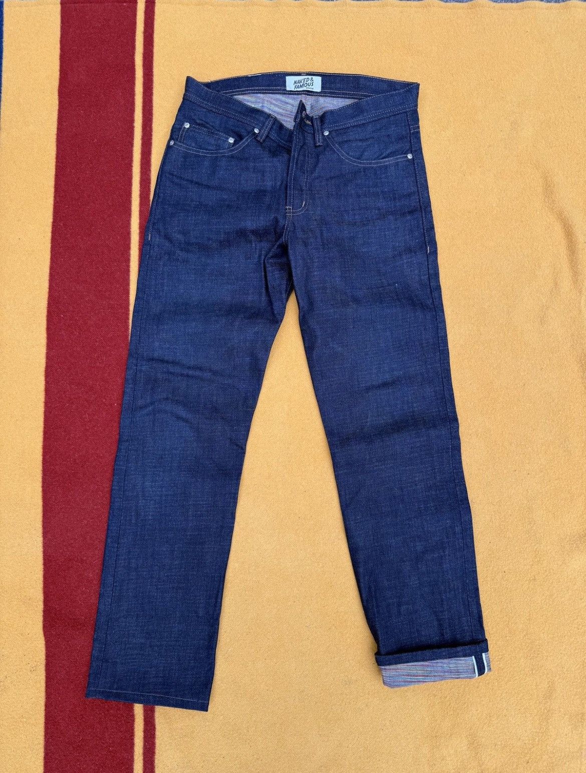 Naked & Famous Japan Heritage Kasuri Indigo Size US 32 / EU 48 - 5 Thumbnail