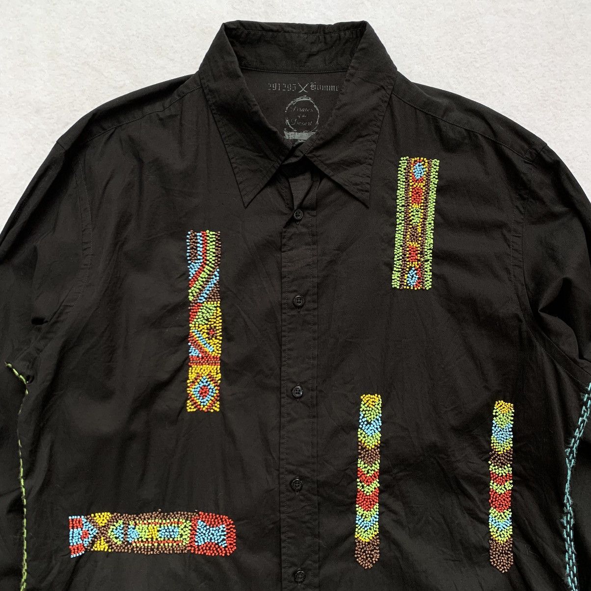 291295=Homme 291295=HOMME "Pirates of the Desert" Peas Embroidered Shirt Size US L / EU 52-54 / 3 - 2 Thumbnail