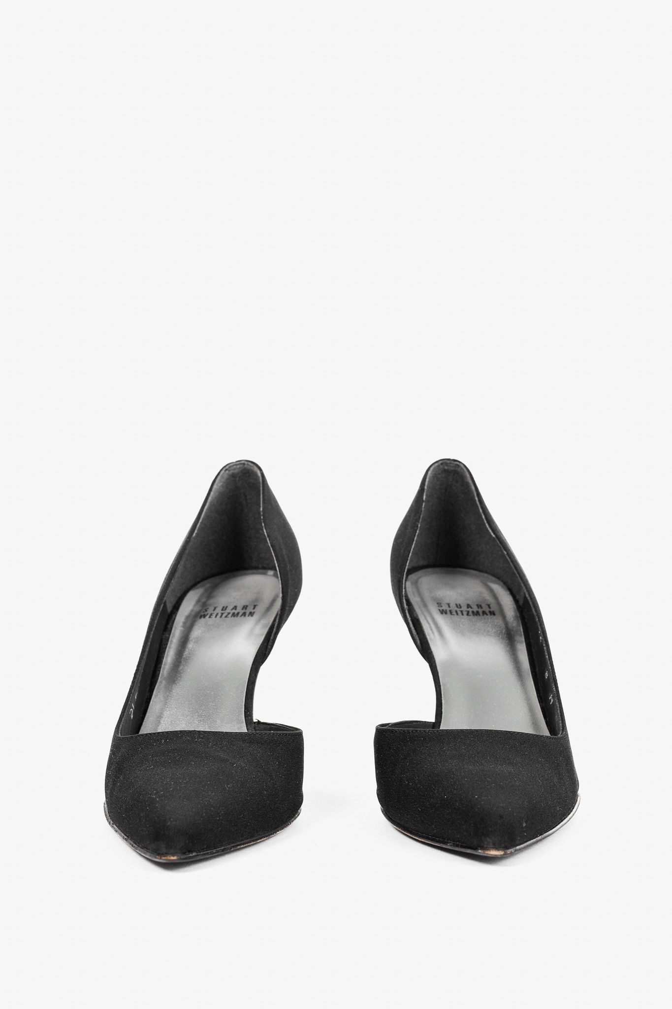 Stuart Weitzman Stuart Weitzman Black Fabric Pointed-Toe D'Orsay Pumps Size US 8 / IT 38 - 2 Thumbnail