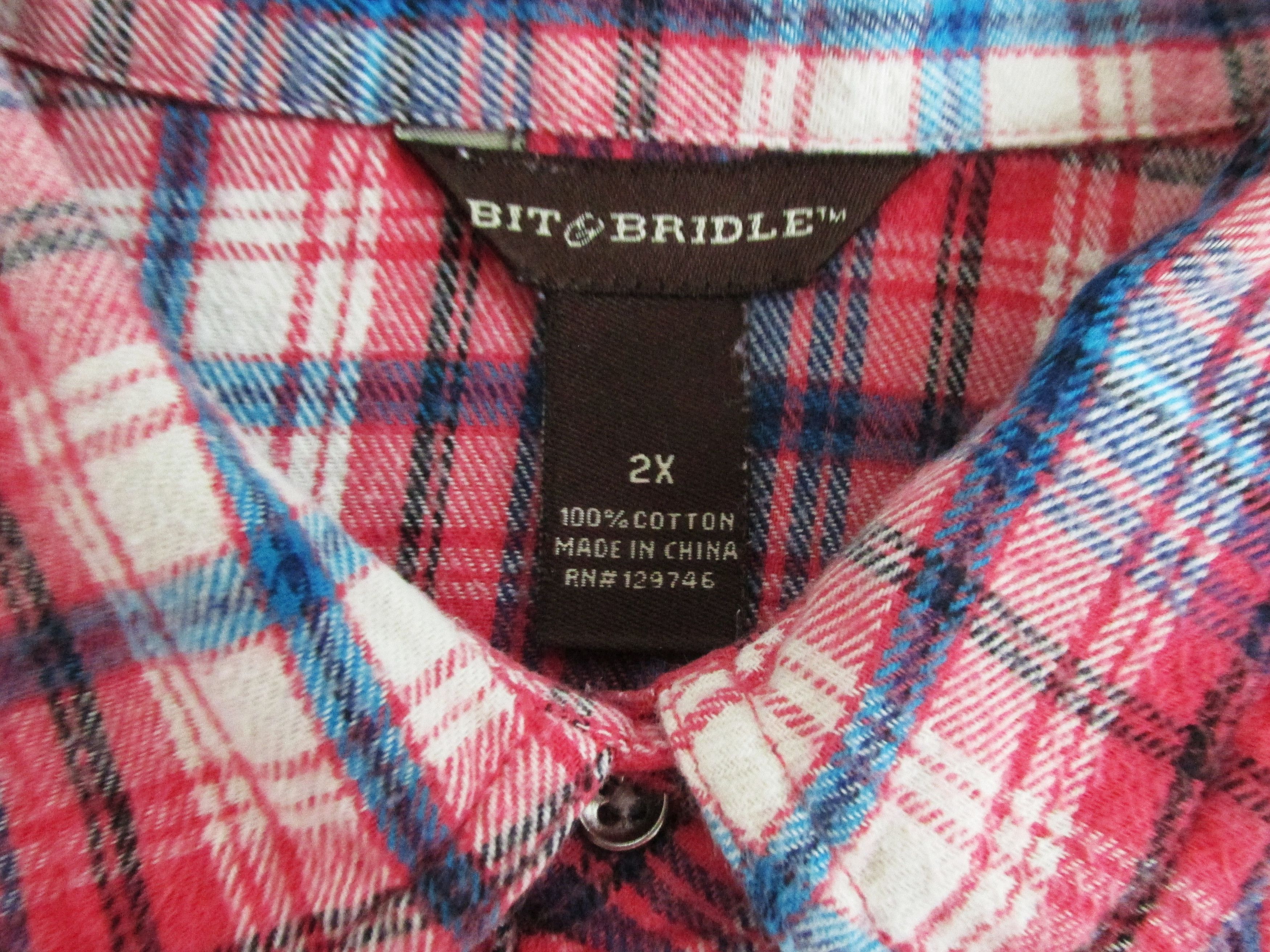 Bit & Bridle Bit & Bridal Women's Western Flannel Shirts Size 2X Size XXL / US 16-18 / IT 52-54 - 2 Thumbnail