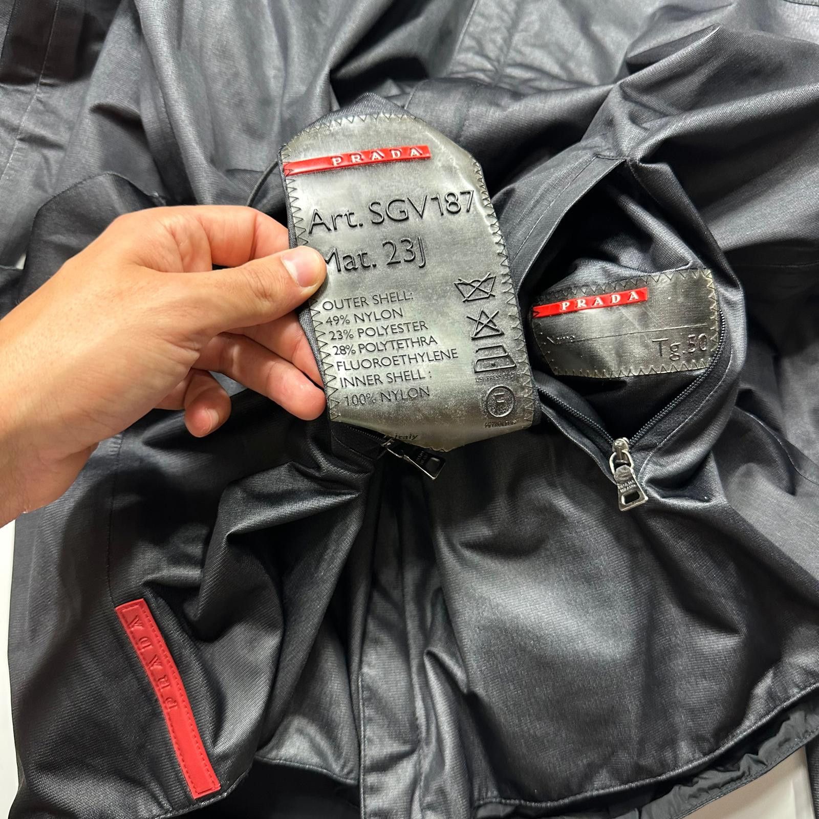 Prada Prada Sport 1999 Hydrophobic Taped Reversible Glove Jacket L Size US L / EU 52-54 / 3 - 8 Thumbnail