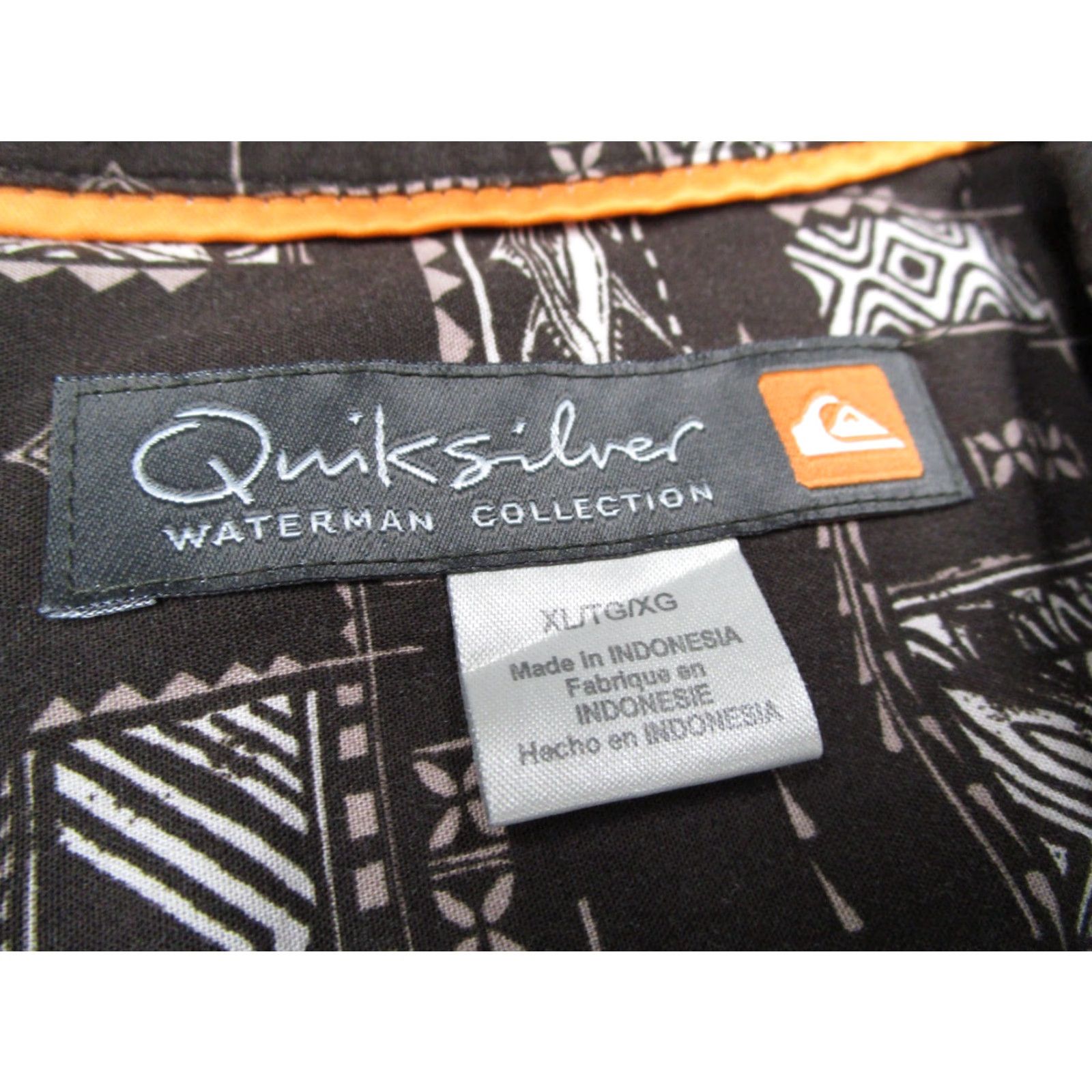 Quiksilver Quiksilver Waterman Shirt Mens XL Brown Button-Up Hawaiian Fish Tiki Short Sleeve Mens Size US XL / EU 56 / 4 - 3 Thumbnail