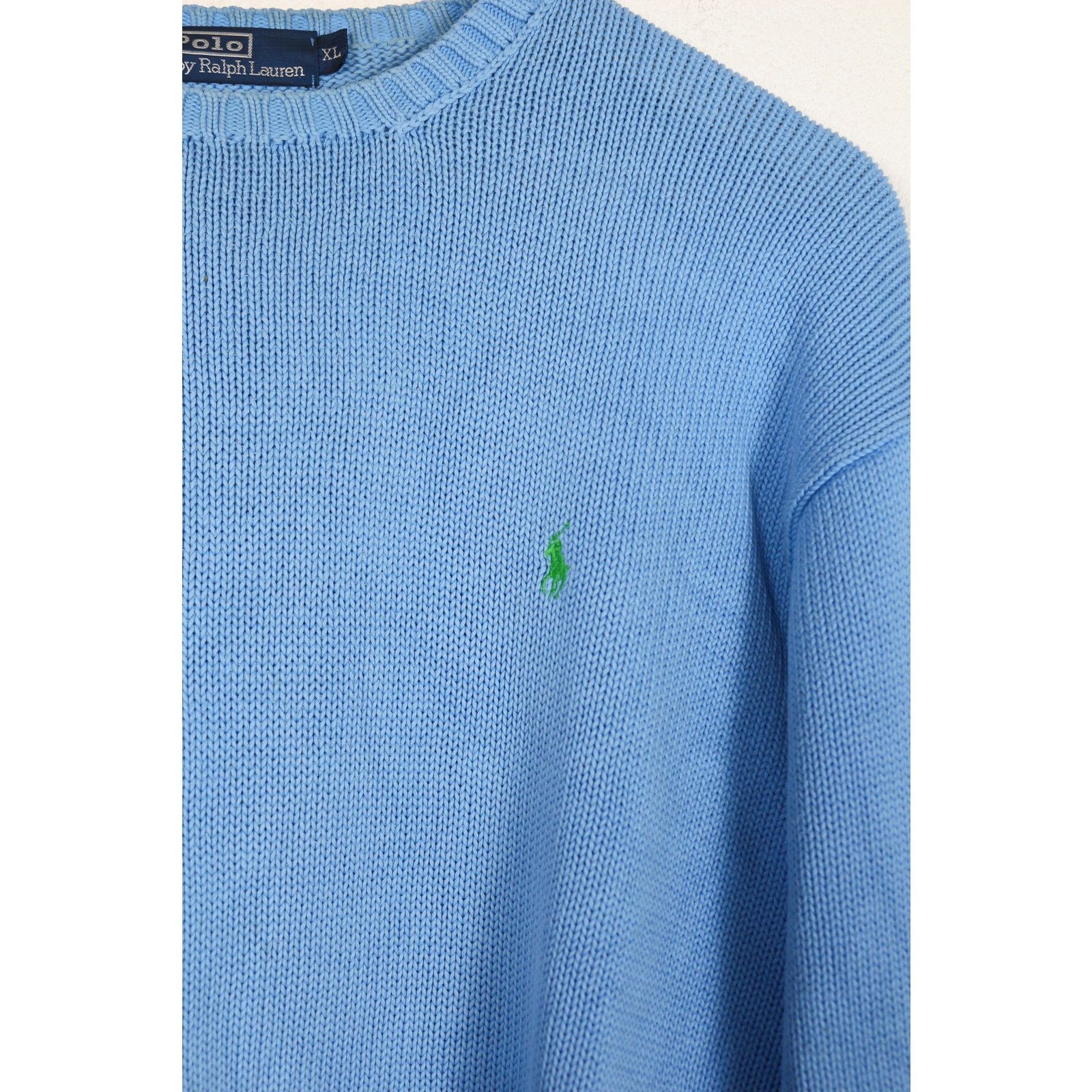Polo Ralph Lauren Vintage Polo Ralph Lauren Pony Logo Blue Cotton Knit Sweater Size US XL / EU 56 / 4 - 3 Thumbnail