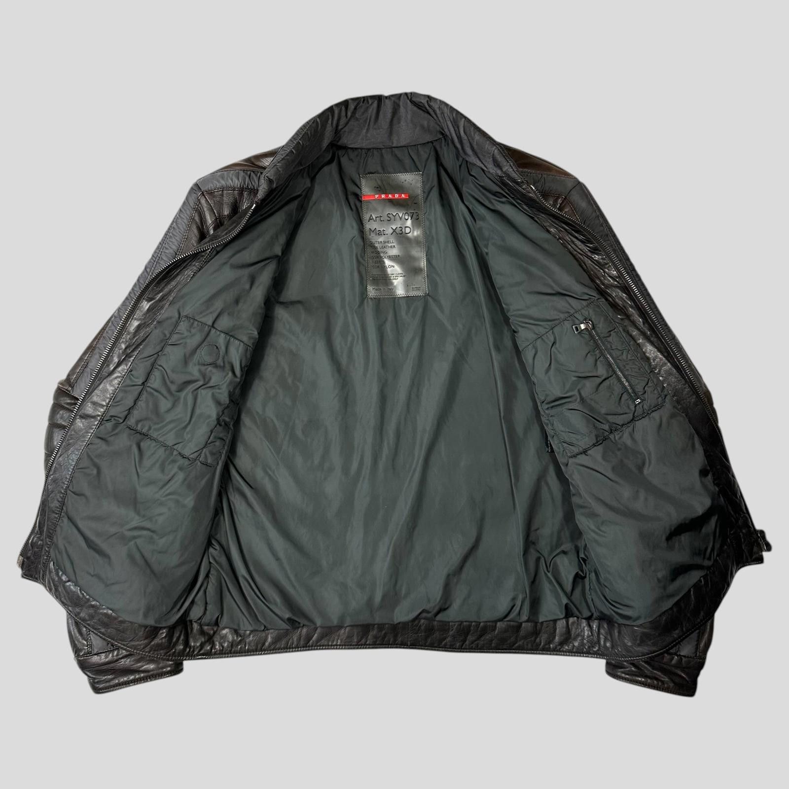 Prada Prada Sport 00’s Leather Nylon 3D Panelled Puffer Jacket M/L Size US M / EU 48-50 / 2 - 5 Thumbnail