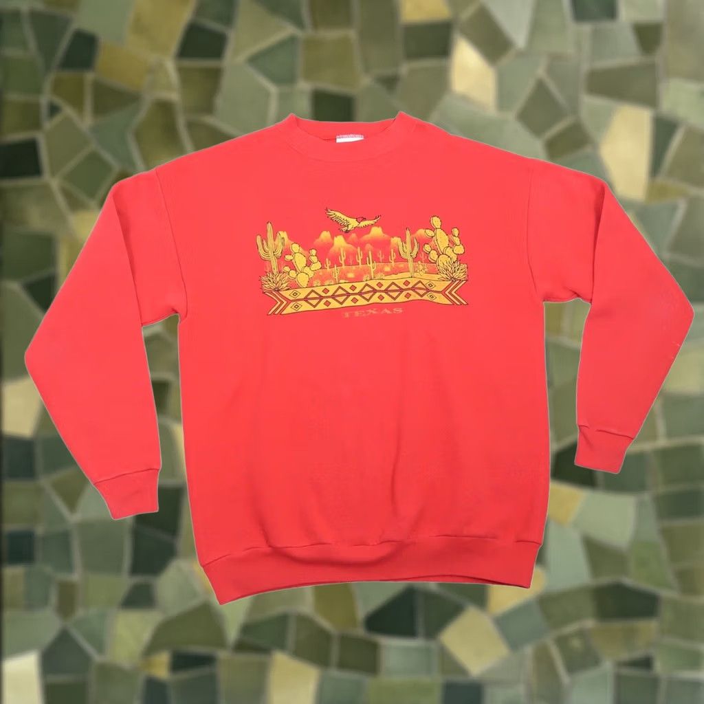 Tultex Vintage Tultex 90s Red Texas Crewneck Sweatshirt M Size M / US 6-8 / IT 42-44 - 1 Thumbnail