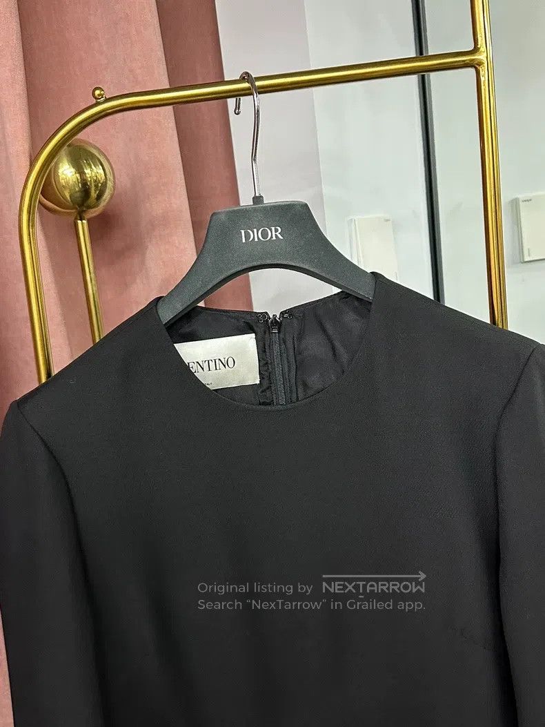 Valentino Valentino Black fungus edge patchwork cuff long-sleeved dr Size L / US 10 / IT 46 - 2 Thumbnail