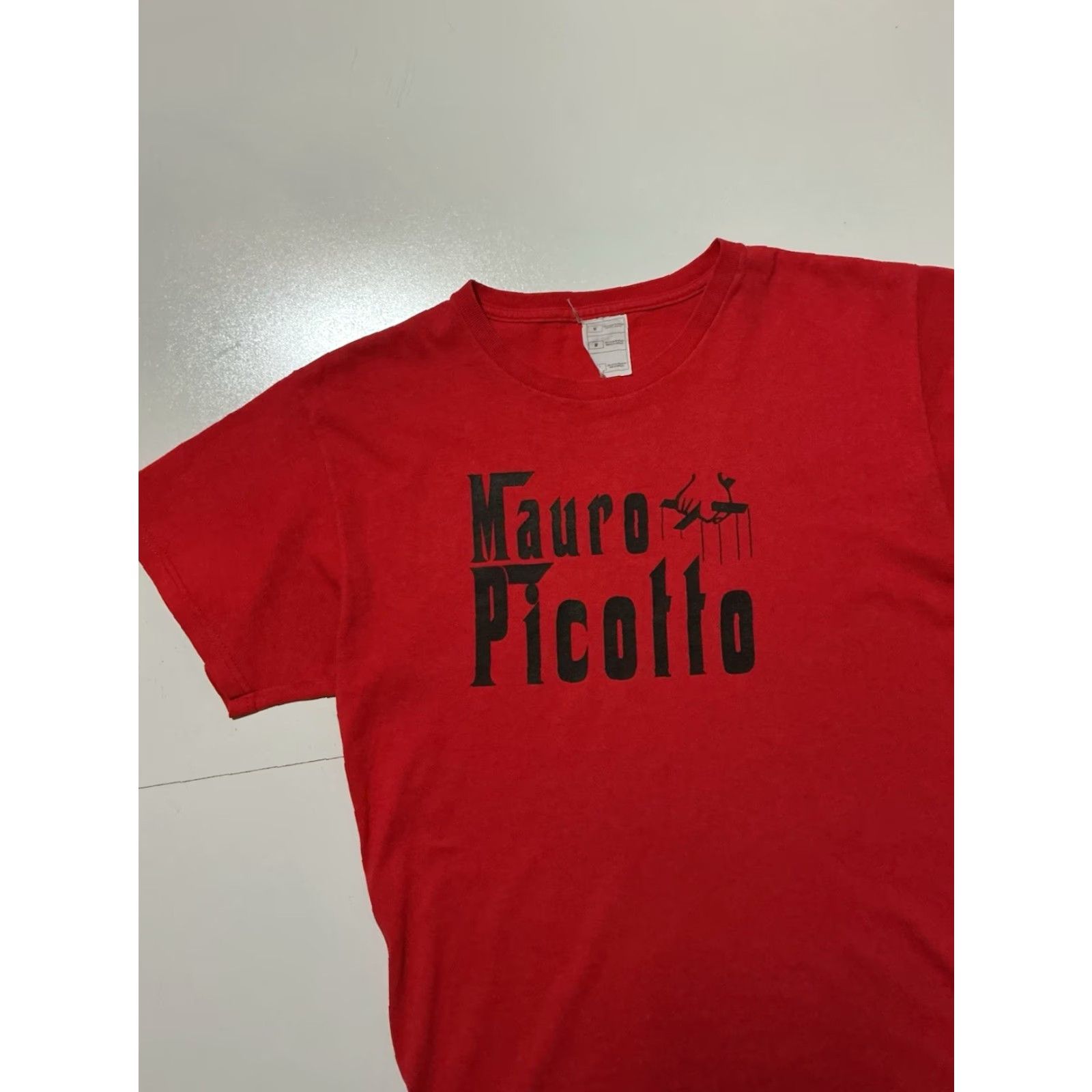 Fruit Of The Loom Mauro Picotto DJ EDM Trance Electronic Dance Techno Music Graphic Red T-Shirt MD Mens Regular M Shirt Size US M / EU 48-50 / 2 - 4 Thumbnail