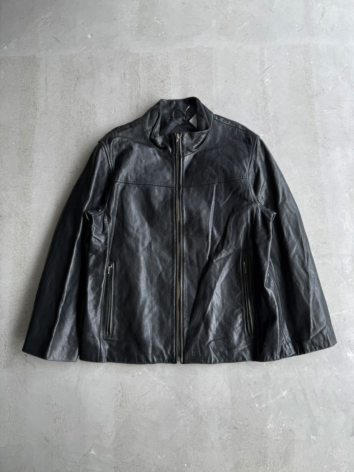 Balenciaga 1997 Balenciaga - Motorcycle Zip Leather Jacket Size US XL / EU 56 / 4 - 1 Thumbnail