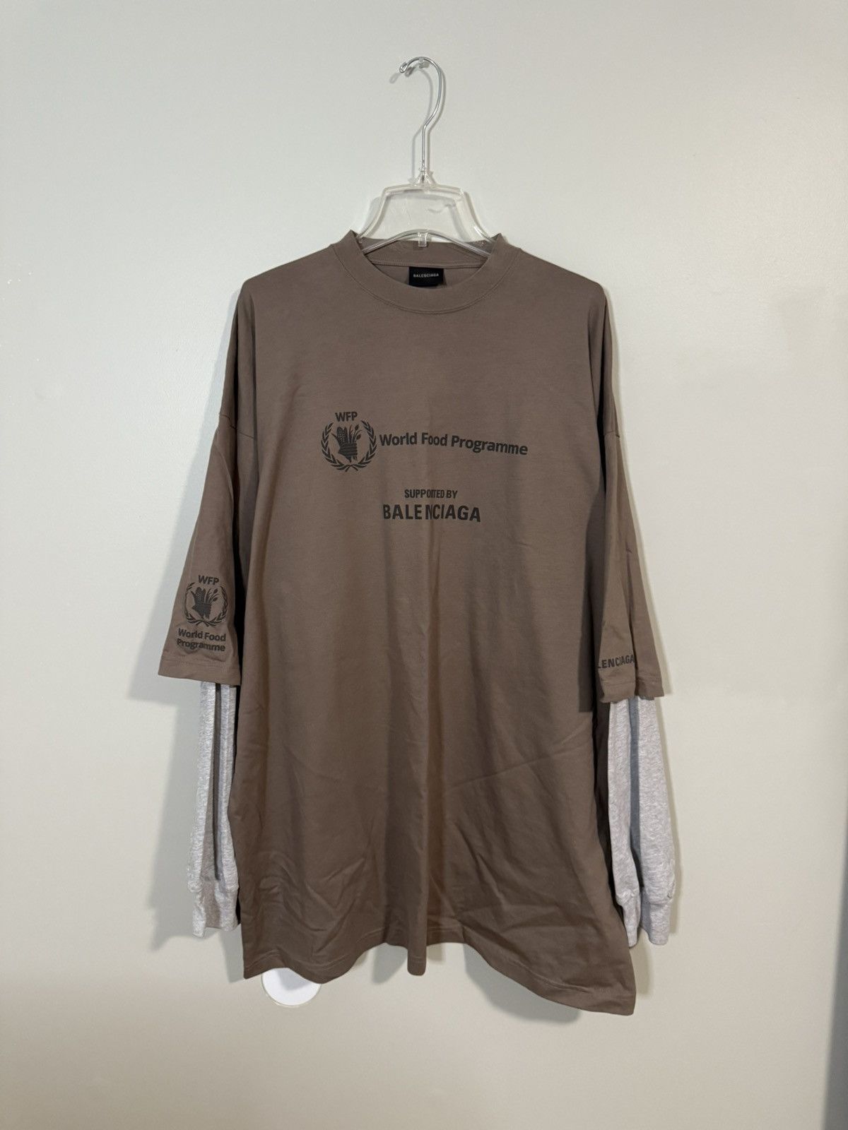 Balenciaga BALENCIAGA WORLD FOOD PROGRAMME LAYERED SWEATER T-SHIRT
