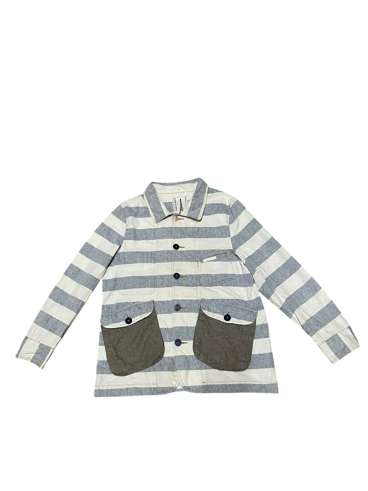 Japanese Brand Vetement Tour Eiffel Striped Workwear Jacket Parachute Size US M / EU 48-50 / 2 - 1 Thumbnail