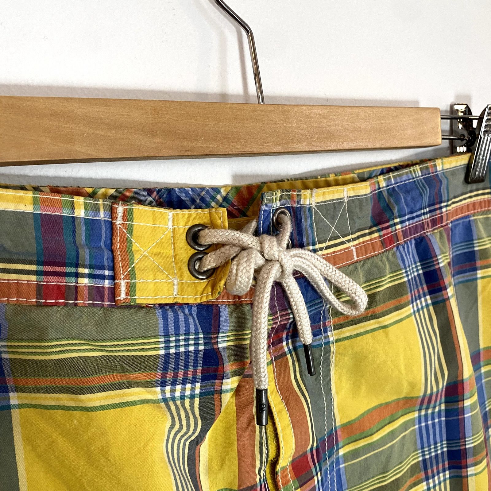 Polo Ralph Lauren × Vintage Vintage Polo Ralph Lauren Plaid Yellow Swim Trunks Size US 40 / EU 56 - 5 Thumbnail