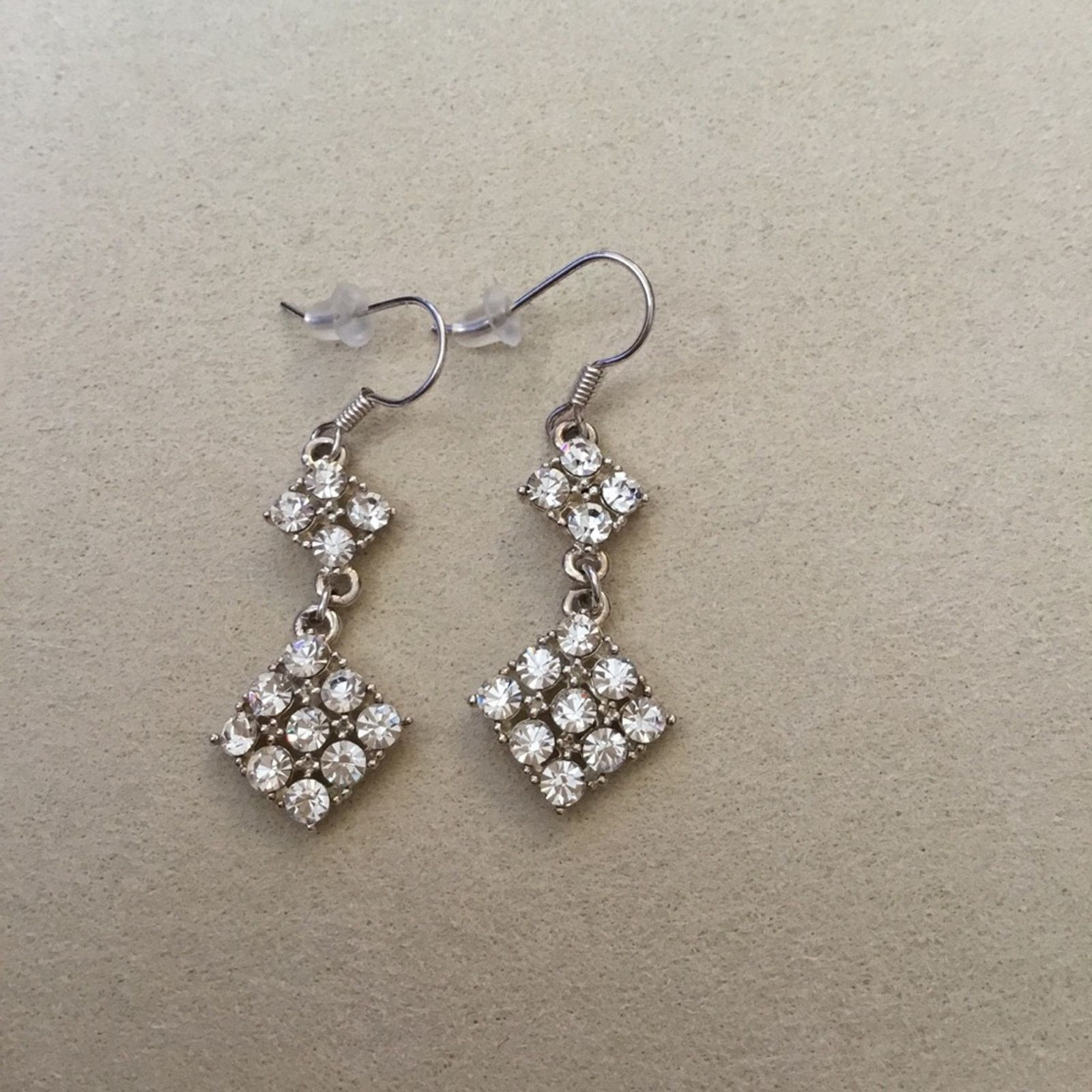Other Silver Flower Crystals Dangle Earrings Size ONE SIZE - 4 Thumbnail