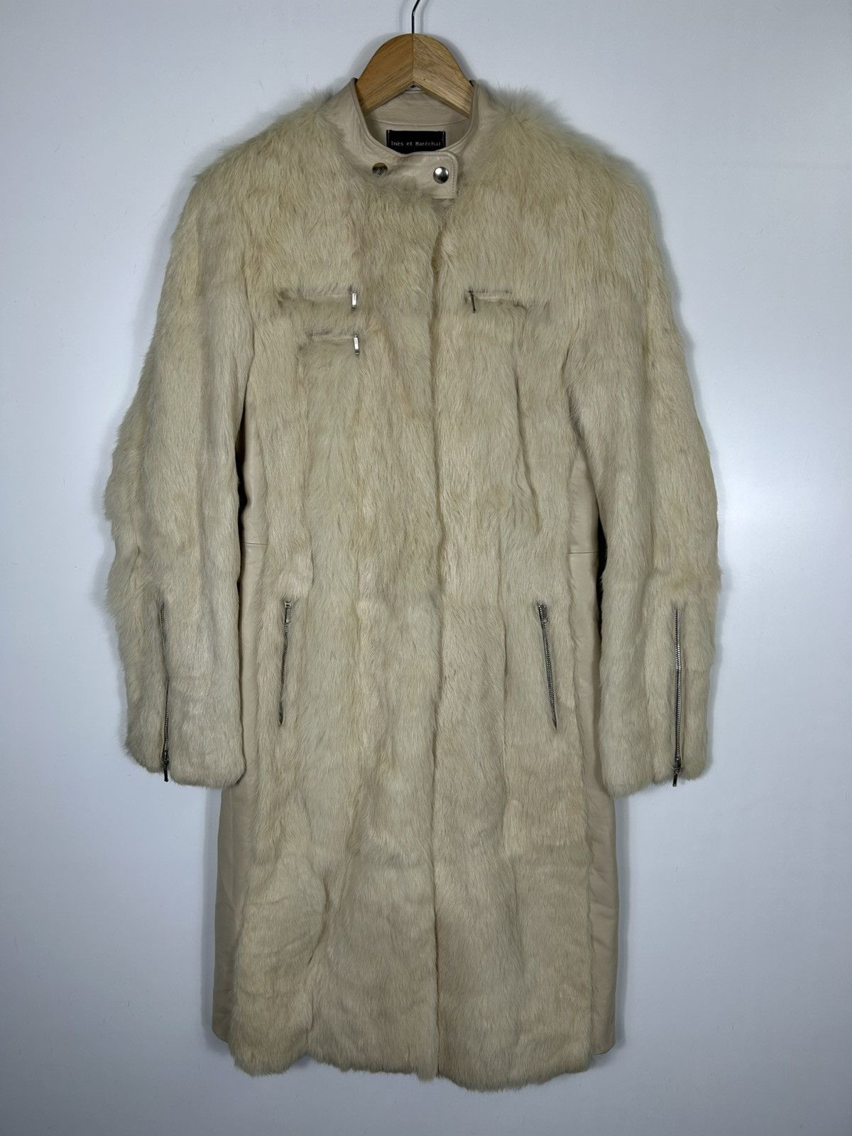 Sagafurs 🔥 Ines Et Marechal Rabbit Fur Real Leather Long Jacket Size S / US 4 / IT 40 - 1 Thumbnail