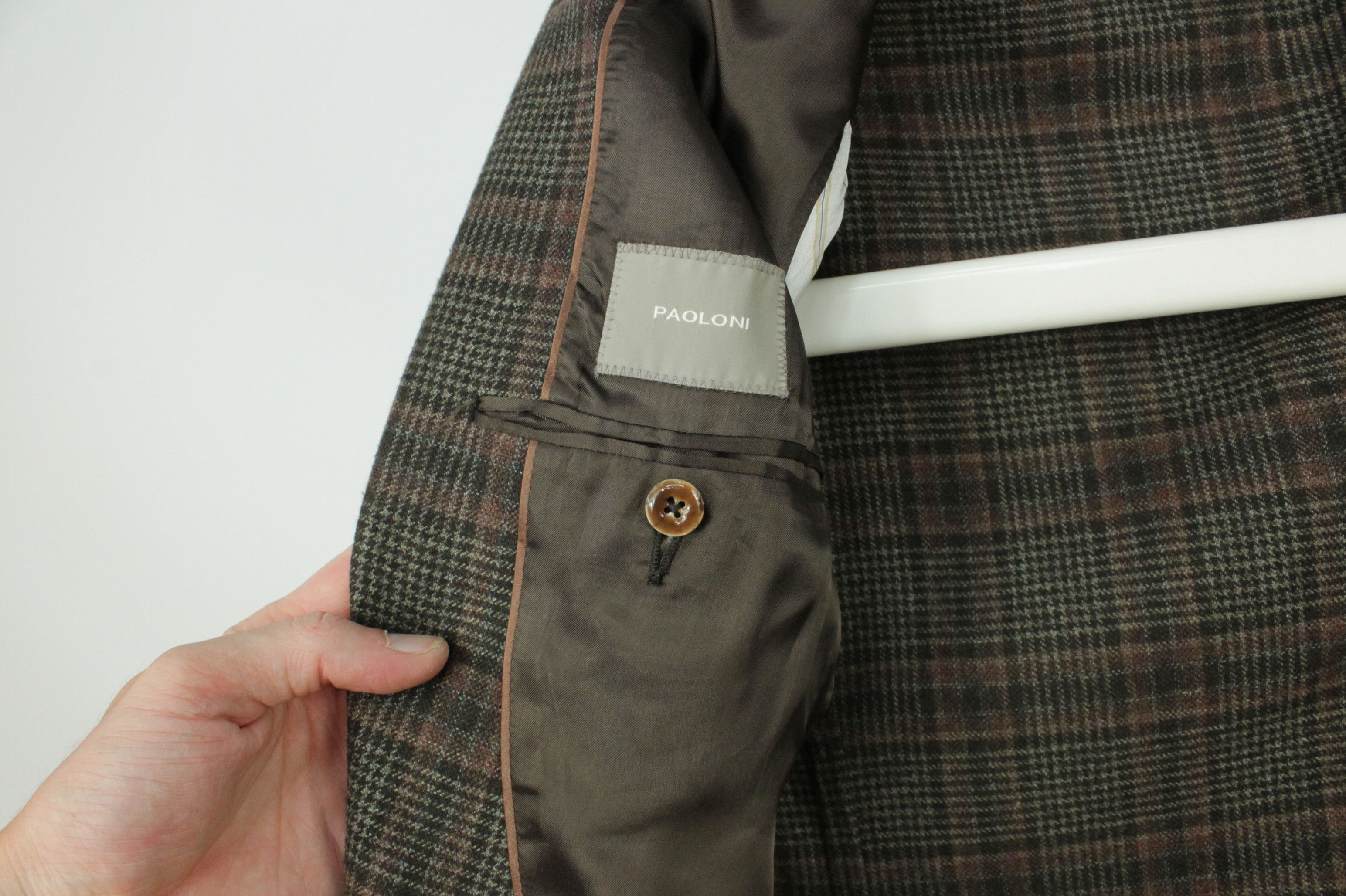 Paoloni PAOLONI Brown Flannel Wool Plaid Sport Coat Blazer Jacket Size US M / EU 48-50 / 2 - 9 Thumbnail