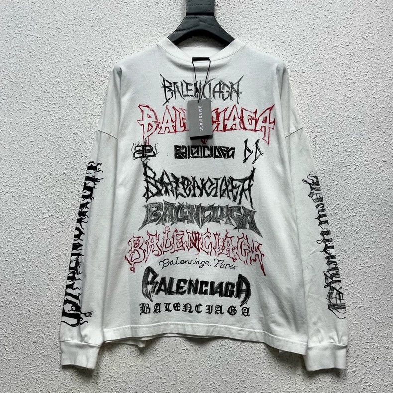Balenciaga Balenciaga Limited totem full print logo white graffiti sp Size US M / EU 48-50 / 2 - 1 Thumbnail