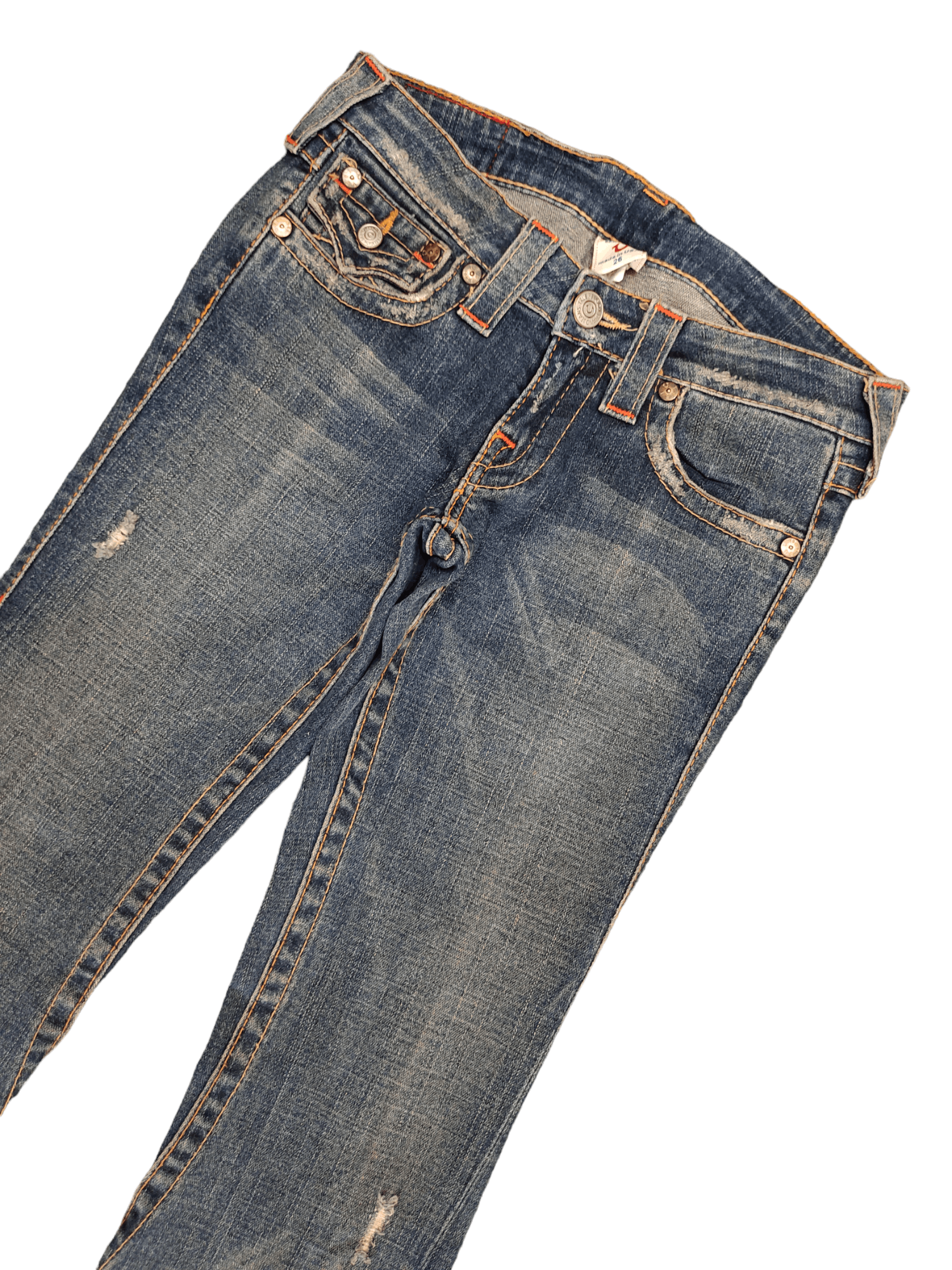True Religion Flare Jeans True Religon Distress Faded Low Rise Boot Cut Size US 26 / EU 42 - 13 Thumbnail