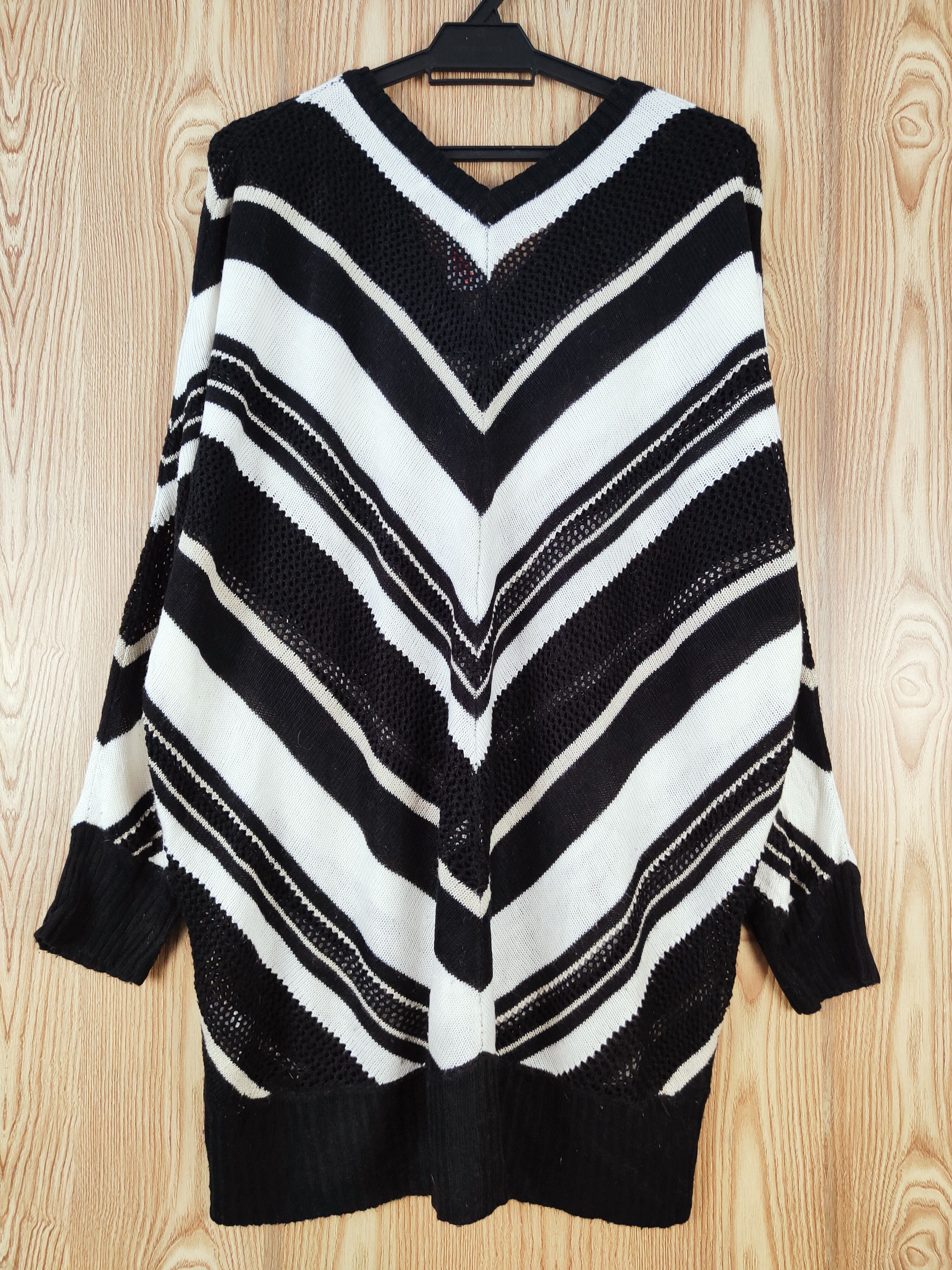 Homespun Knitwear × Japanese Brand × Vintage Healthy Karen Black White Knitwear Blouses #W476 Size XL / US 12-14 / IT 48-50 - 8 Thumbnail