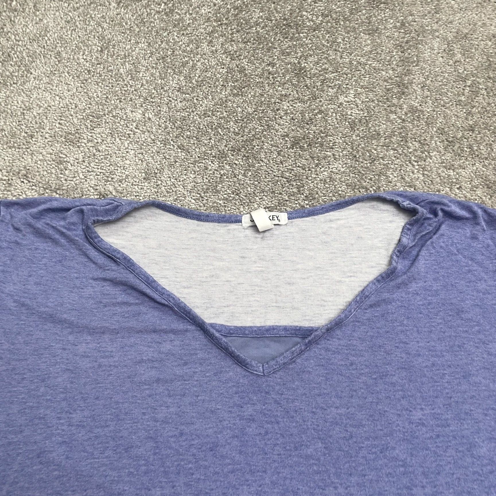 Jockey Jockey T-Shirt Womens 1X Purple V-Neck Short Sleeve Basic Stretch Tee Top Shirt Size XL / US 12-14 / IT 48-50 - 3 Thumbnail