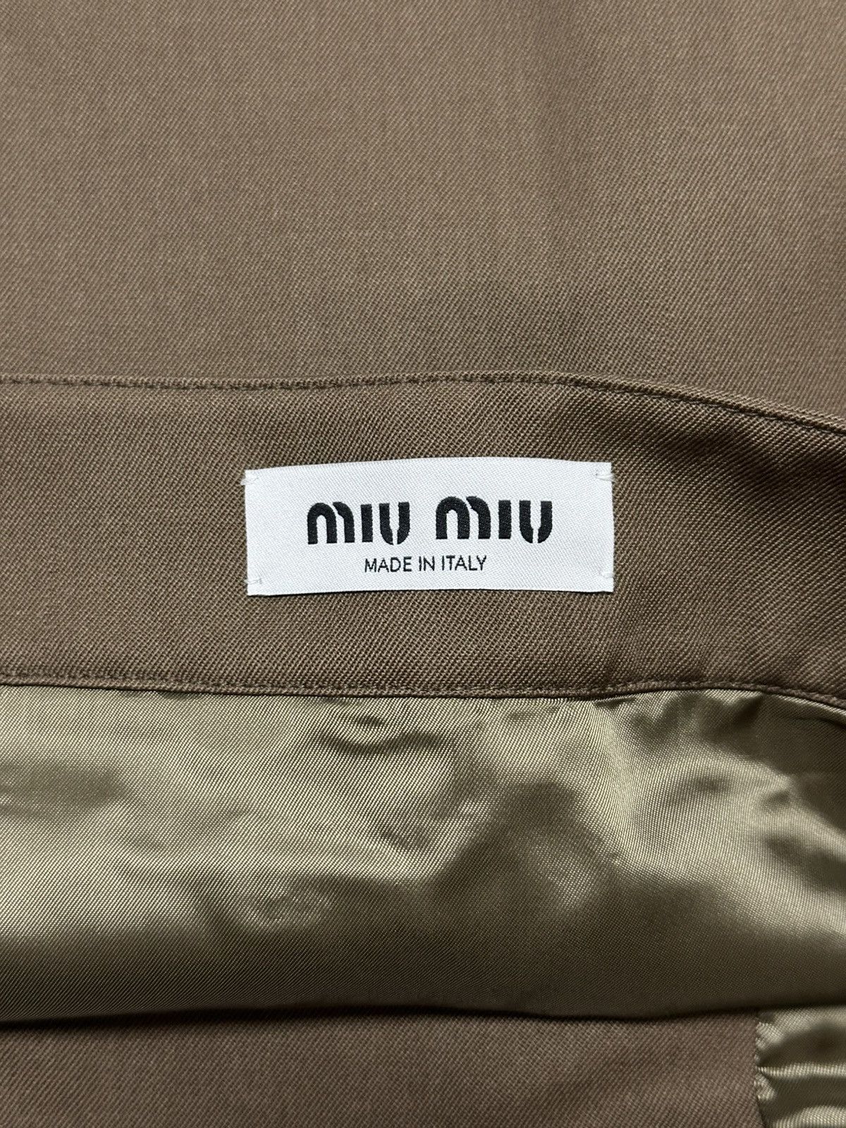 Miu Miu MIU MIU Spring Summer 2024 Mud Gabardine Mini Skirt Size 27" / US 4 / IT 40 - 6 Thumbnail