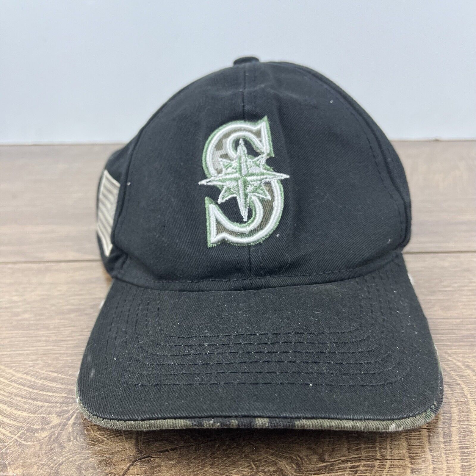 Other Seattle Mariners MLB Hat USA Flag Patch Black Hat Adjustable Size ONE SIZE - 3 Thumbnail
