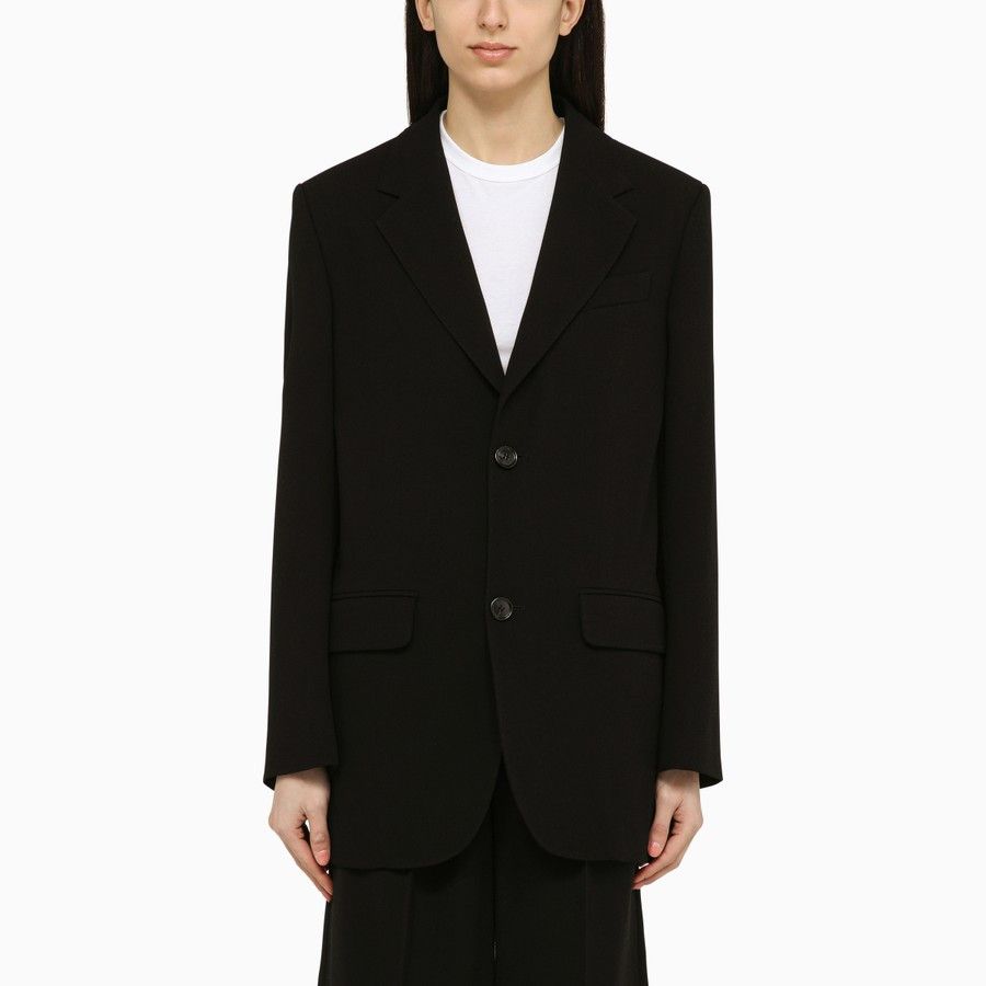 AMI o1d2blof0724 Single-breasted Wool Jacket in Black Size M / US 6-8 / IT 42-44 - 1 Thumbnail