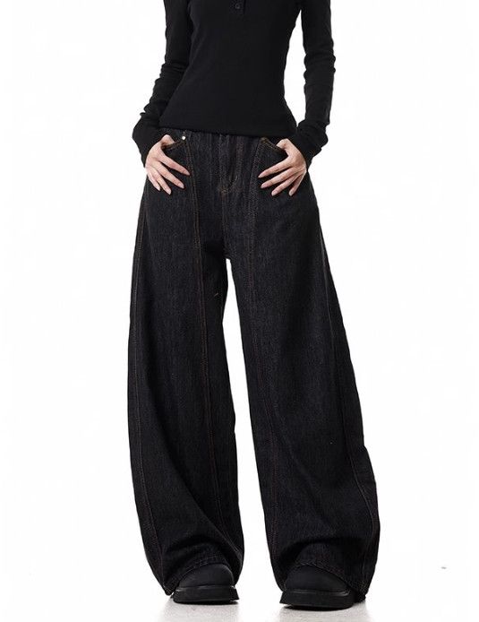Jean American retro wide-leg men's loose straight scimitar jeans Size US 32 / EU 48 - 2 Thumbnail