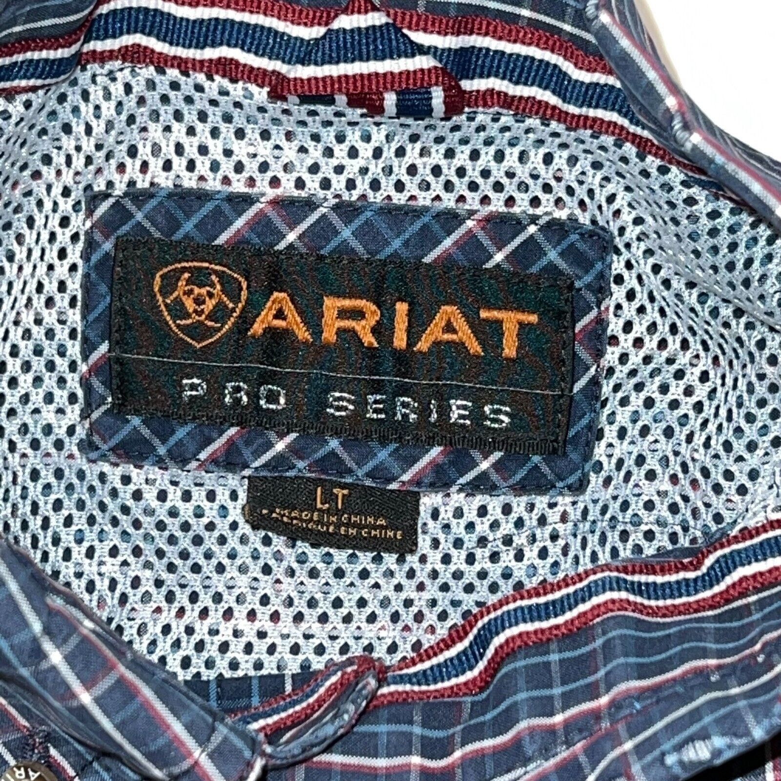 Ariat Ariat Pro Series Button Shirt Mens Sz LT Blue Plaid Vented Size US L / EU 52-54 / 3 - 8 Thumbnail