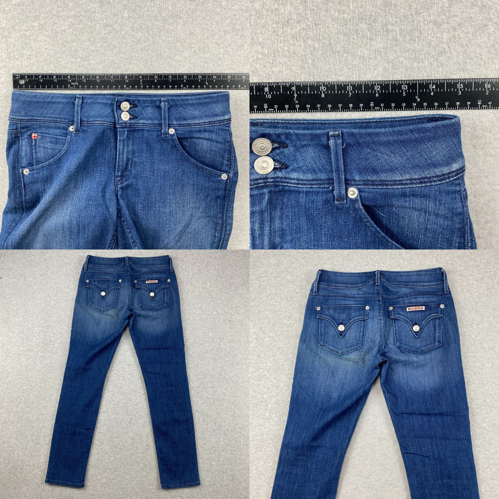 Hudson Hudson Jeans Womens Flap Skinny Ankle 26 Blue Distressed Stretch Denim Regular Size 26" / US 2 / IT 38 - 8 Thumbnail