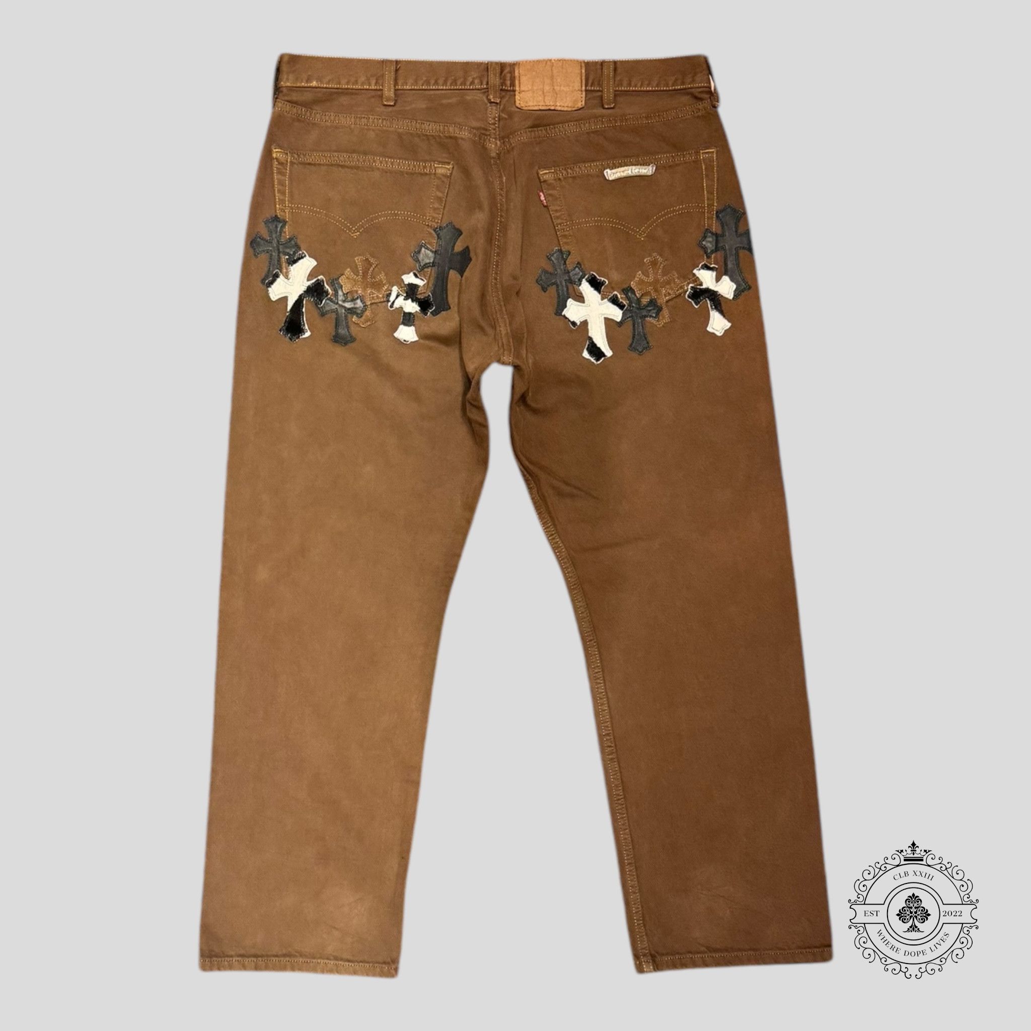 Chrome Hearts Chrome Hearts Cross Patch Denim Brown / Zebra Size US 36 / EU 52 - 2 Thumbnail