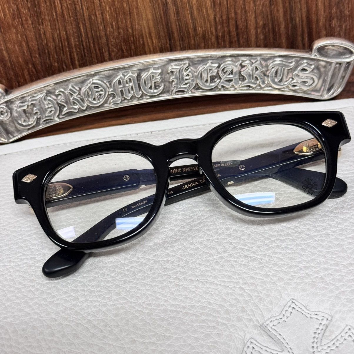 ◆CHROME HEARTS◆Jenna Tail Yea Black 18K Gold Plated メガネ Chrome Hearts Chrome Hearts Jenna Tail Yea Glasses | Grailed
