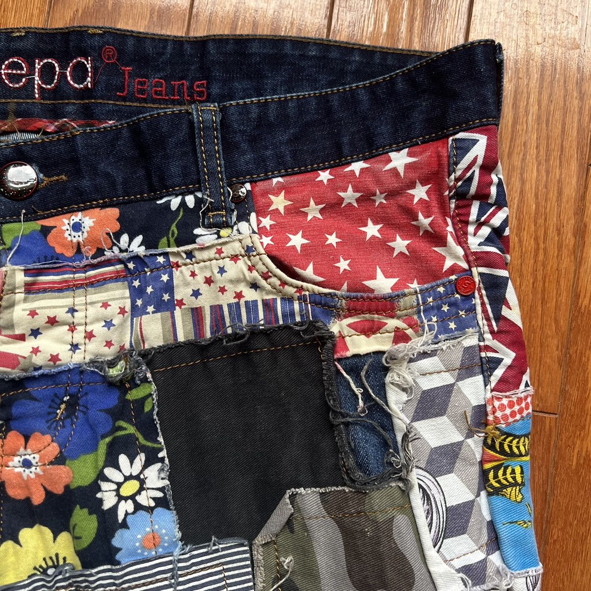 Hypebeast × Japanese Brand × Vintage Vintage Patchwork Kapital Style Denim Biepa Size US 36 / EU 52 - 6 Thumbnail