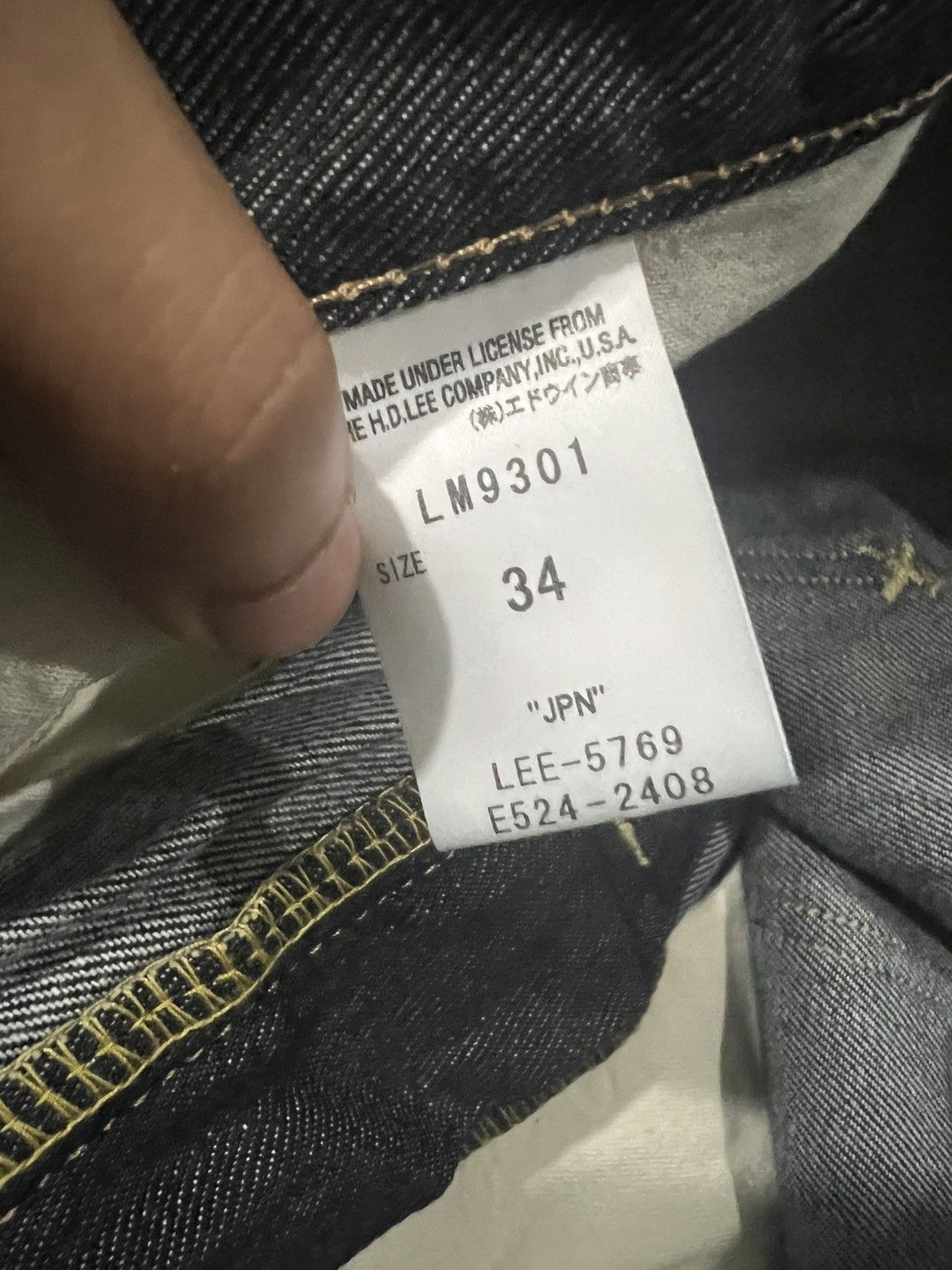 Lee NWT LEE 101 Japan Made JDM The Original Narrow Jeans Denim Size US 34 / EU 50 - 7 Thumbnail