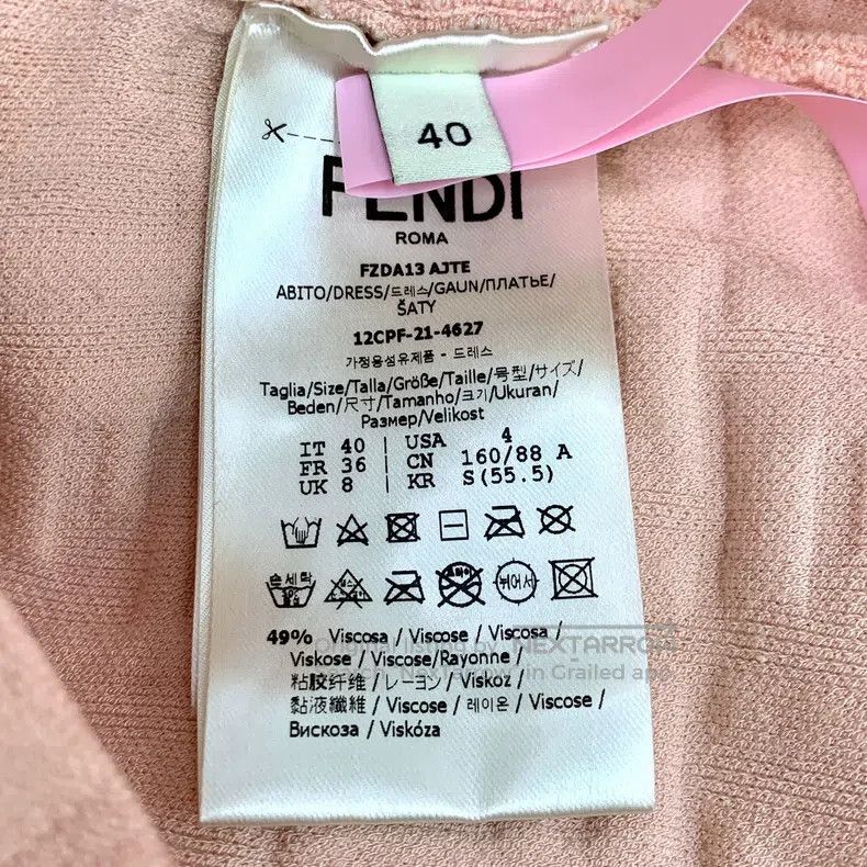Fendi Fendi Pinkish Orange Logo Letter Embossed Full Print Sleev Size XS / US 0-2 / IT 36-38 - 6 Thumbnail