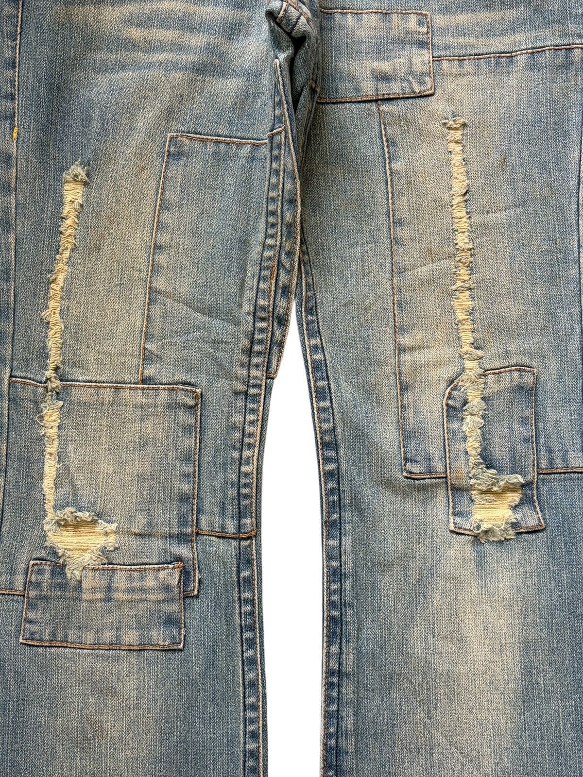 Hysteric Glamour Vintage Japanese Brand Patches Distress Flare Jeans Size 27" / US 4 / IT 40 - 3 Thumbnail