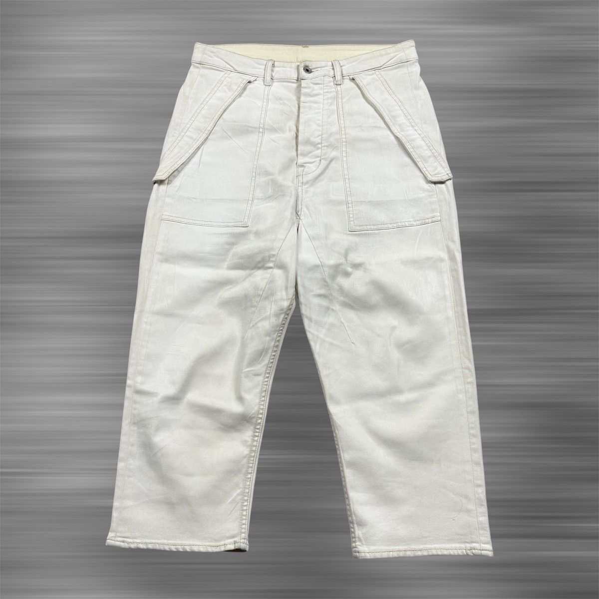 Rick Owens × Rick Owens Drkshdw Rick Owens Cargo Waxed Cropped Jeans Size US 30 / EU 46 - 1 Thumbnail