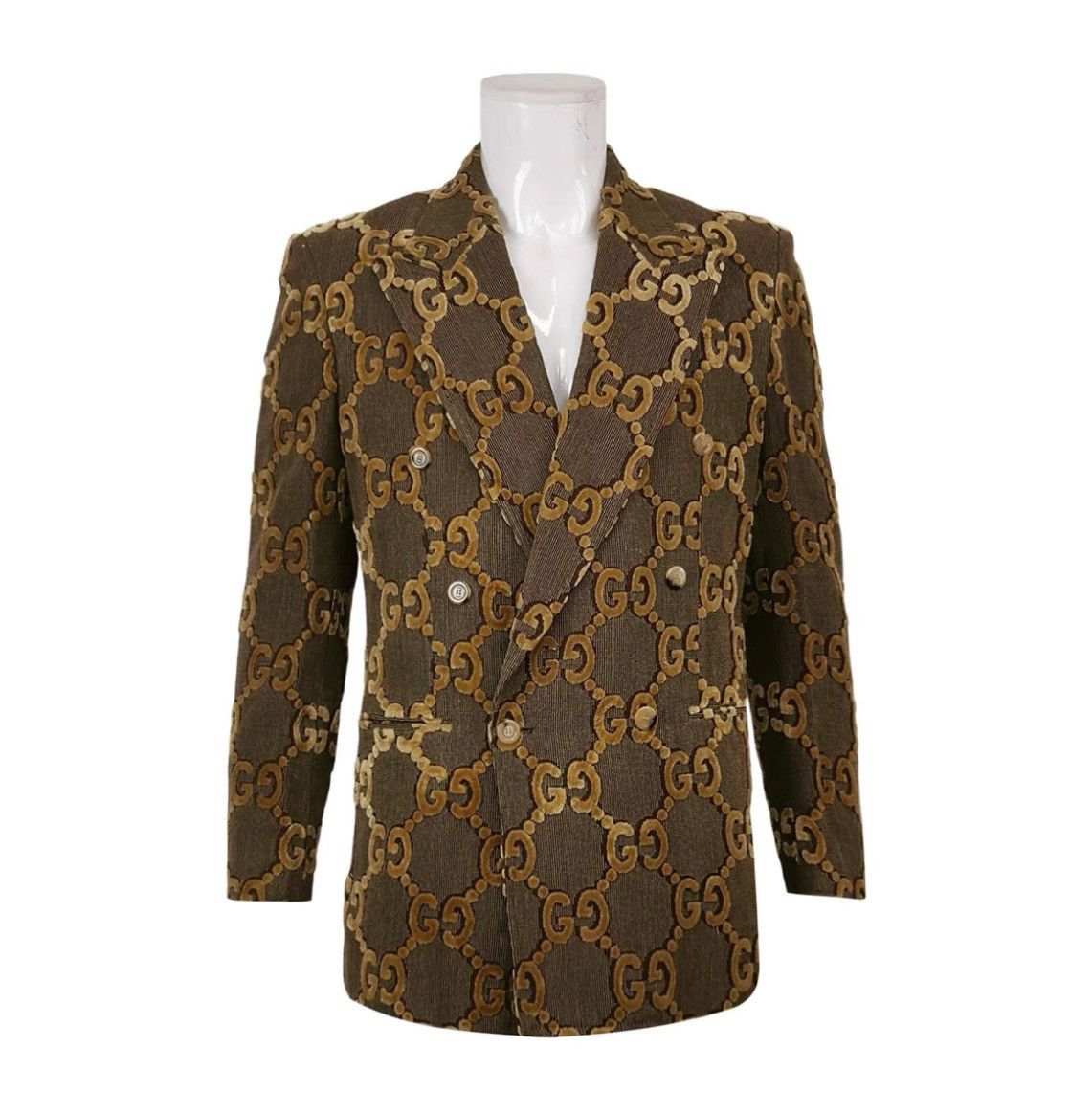 Gucci Gucci GG monogram brown velvet blazer/suit jacket & trousers Size 48R - 1 Thumbnail