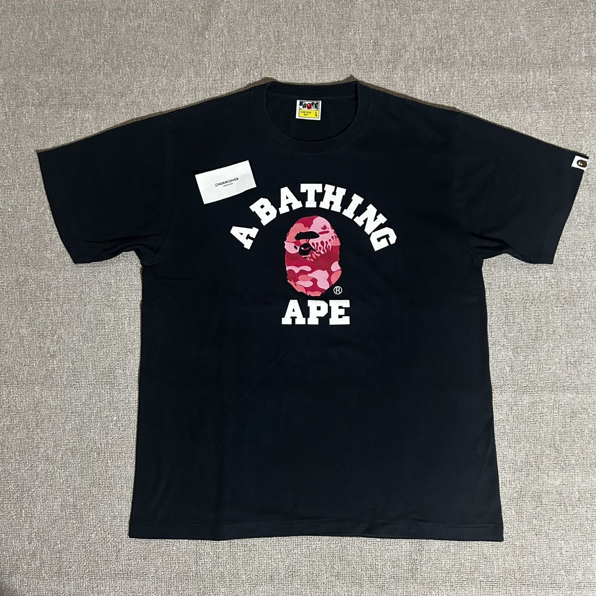 Bape Bape College Pink Flame Tee Size US L / EU 52-54 / 3 - 1 Thumbnail