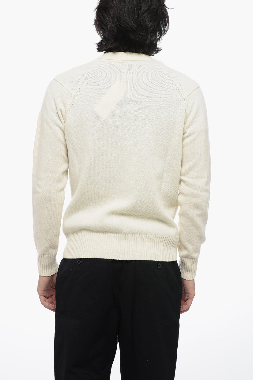 C.P. Company og1mm1024 Wool Sea Island Sweater in White Size US S / EU 44-46 / 1 - 2 Thumbnail